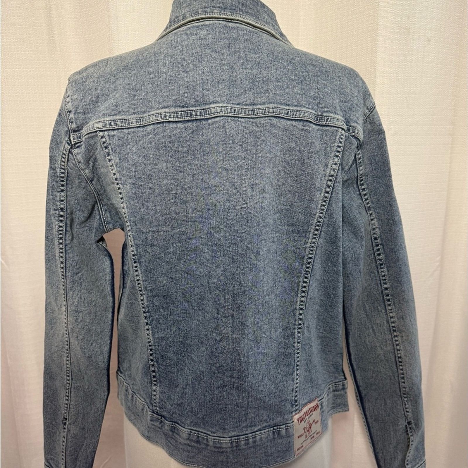 True Religion True Religion Light Blue Jean Jacket Size XL / US 12-14 / IT 48-50 - 5 Thumbnail