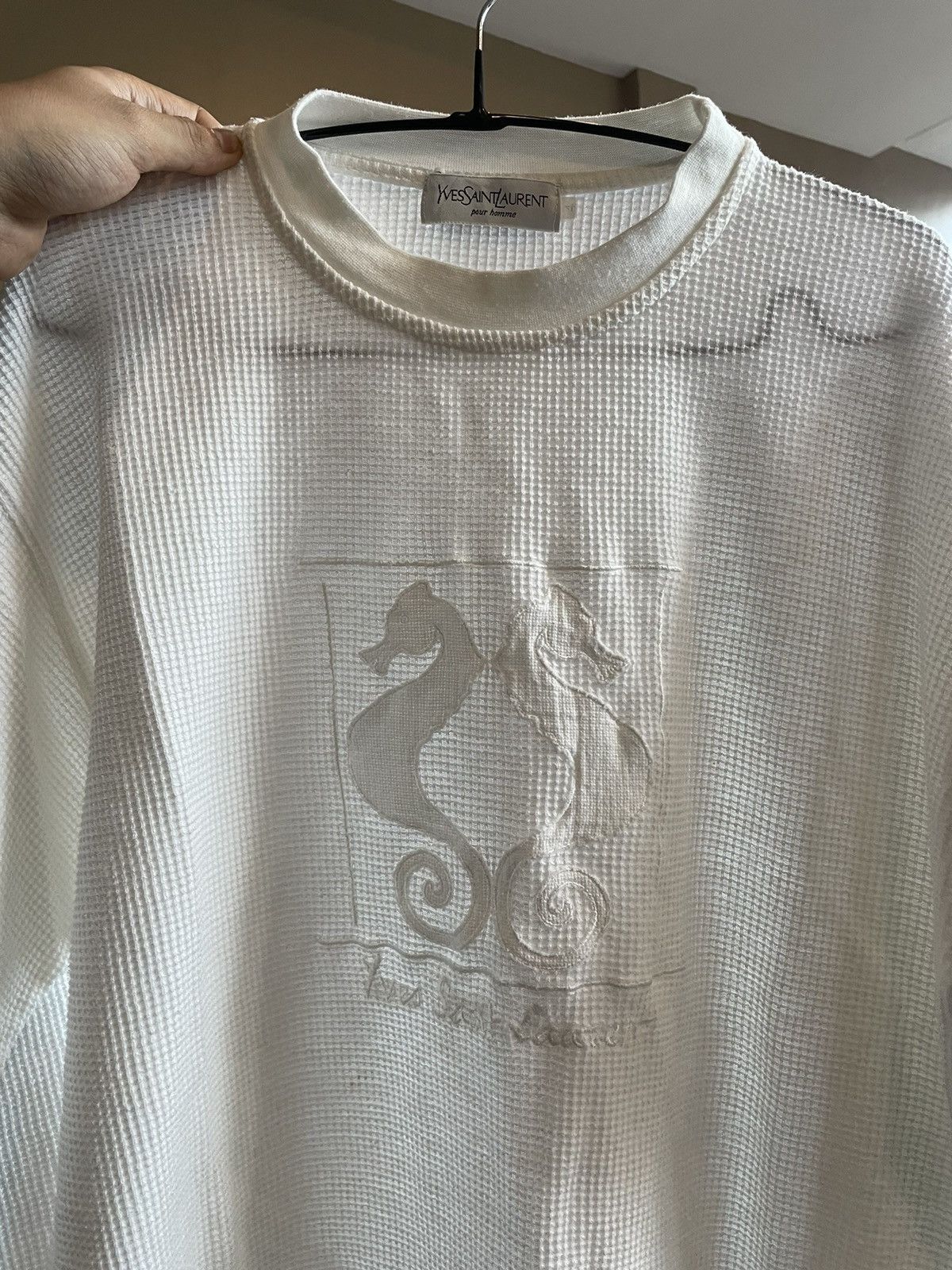 Saint Laurent Paris × Yves Saint Laurent Ysl YvesSaintLaurent Waffle Seahorse Shirt Size US M / EU 48-50 / 2 - 12 Thumbnail