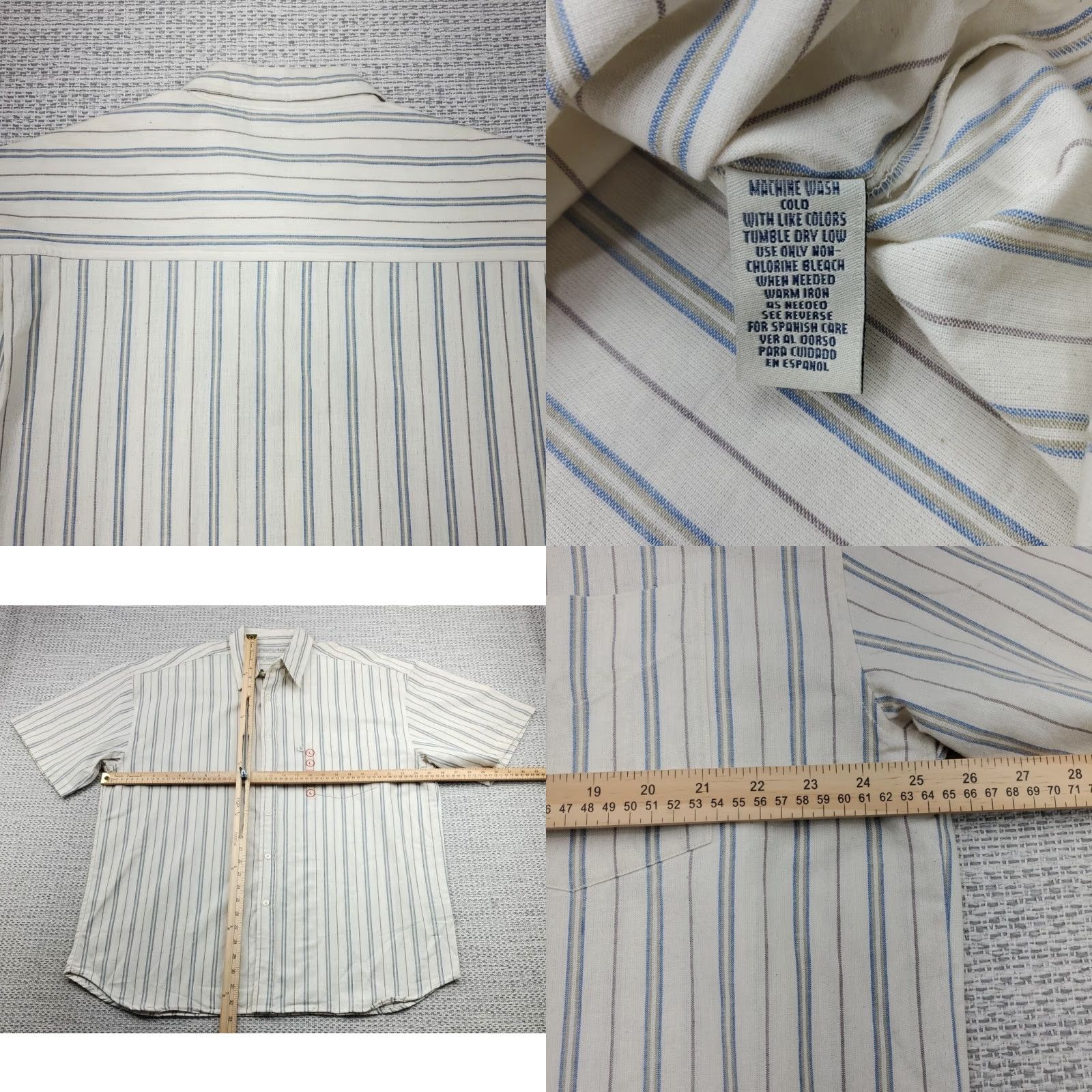 Vintage Robert Stock Button-Up Shirt Mens L Stripes Short Sleeve Pocket 100% Cotton Dad vintage: No Size US L / EU 52-54 / 3 - 8 Thumbnail