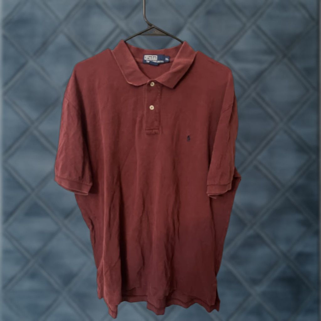 Polo Ralph Lauren Polo Ralph Lauren Polo Shirt Maroon XL Mens Solid Short Sleeve Button Collar Polo Classic Logo 90s Theme Size US XL / EU 56 / 4 - 1 Thumbnail