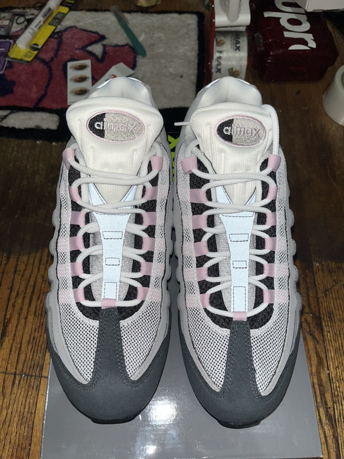 Pink big bubble air max 95s