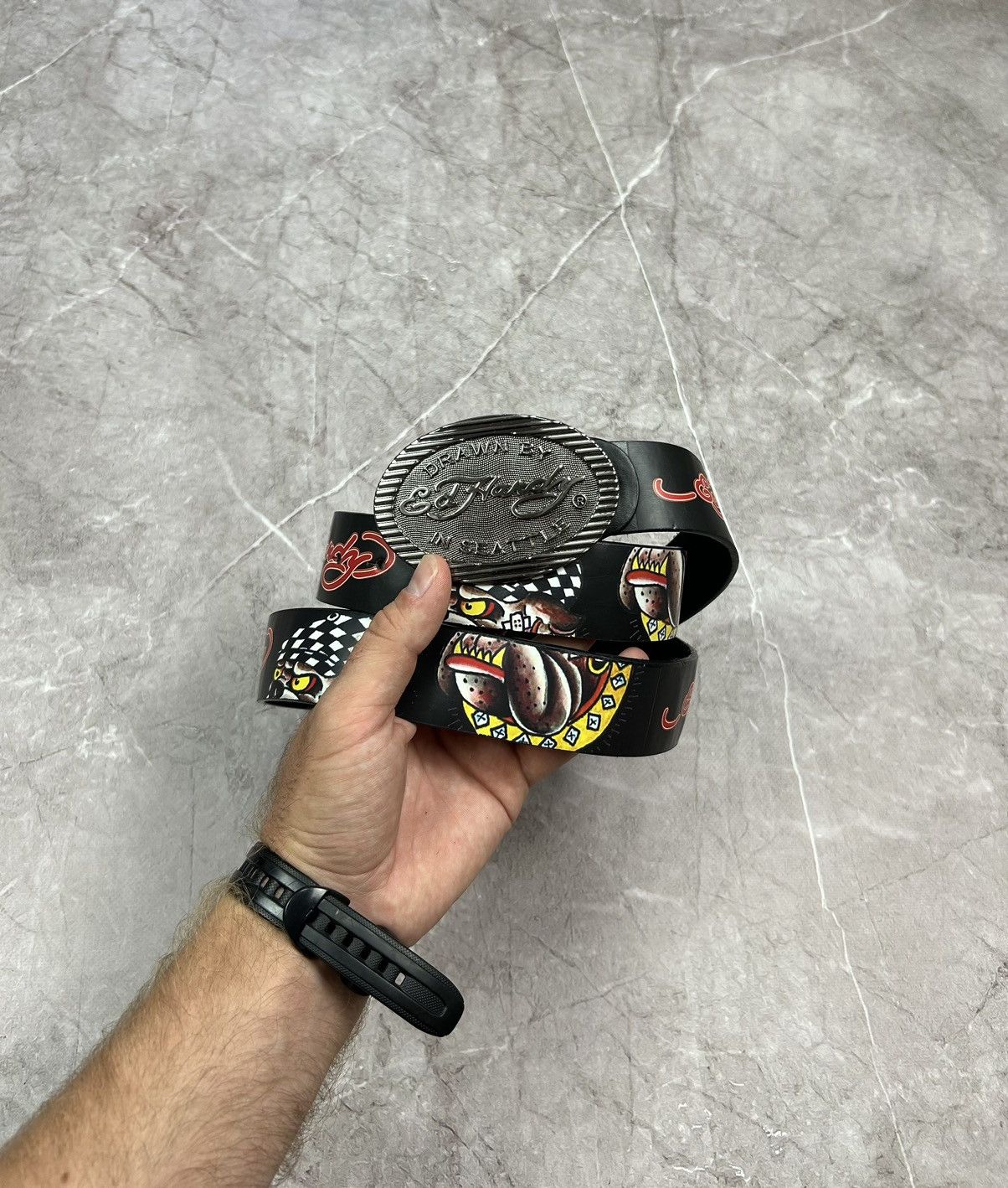 Ed Hardy Ed Hardy Overprint Belt Rhinestones Vintage Drip Y2K Size ONE SIZE - 3 Thumbnail
