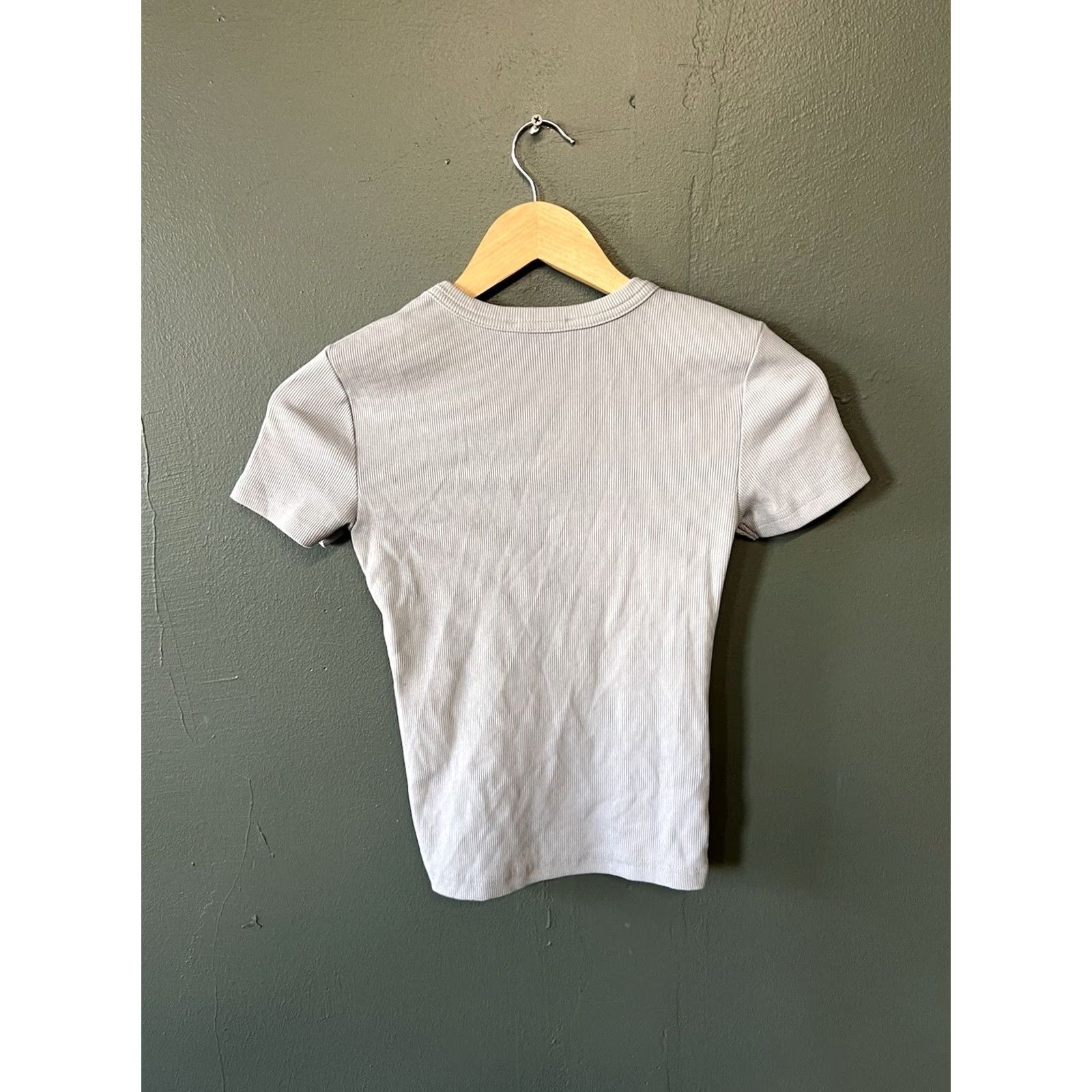 Zara Zara Womens Gray Short Sleeve Knitted T-Shirt Size S Size S / US 4 / IT 40 - 2 Thumbnail