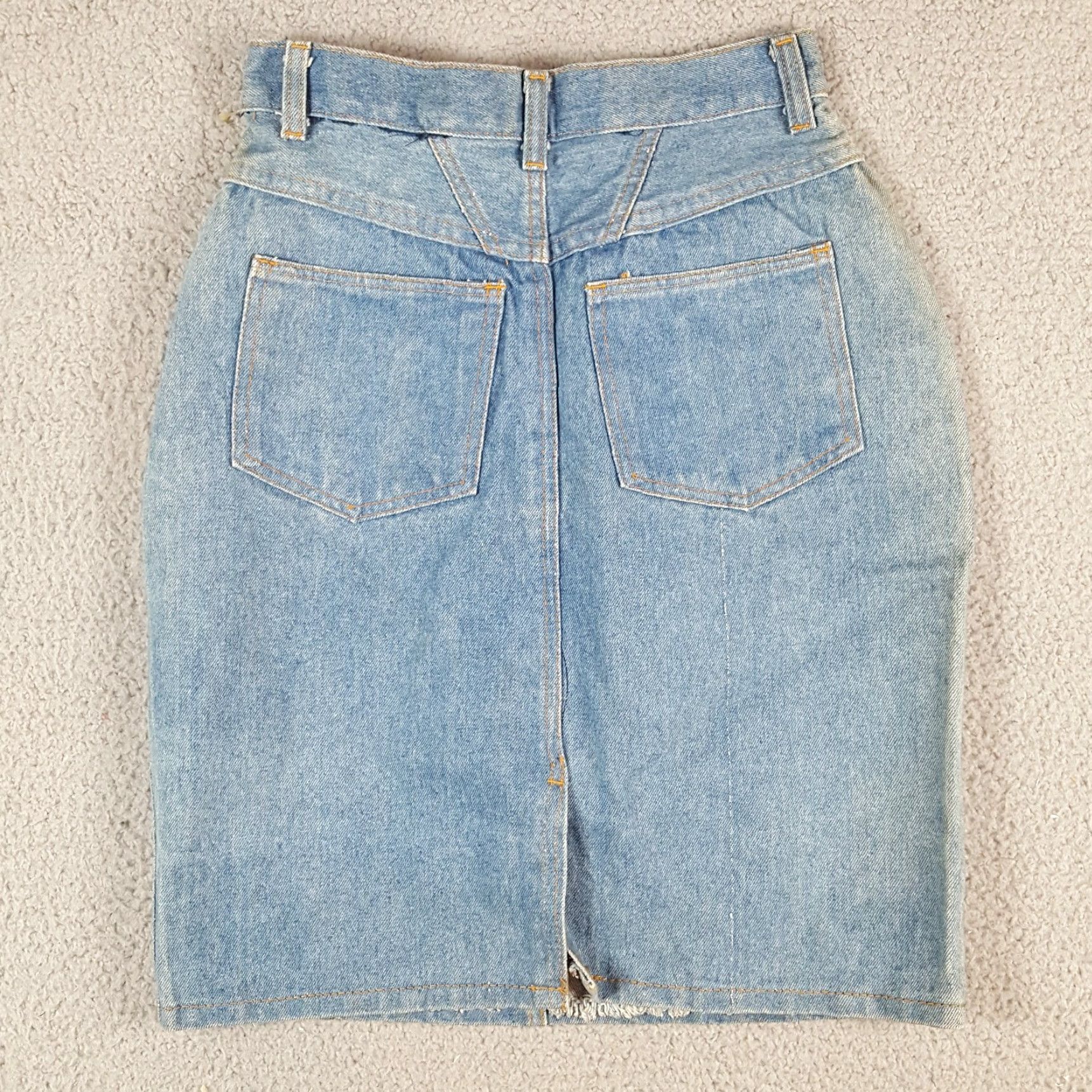 Denime VINTAGE Western Denim Jean Jort Women's Size 8 Cowgirl Straight Pencil Skirt Size 30" / US 8 / IT 44 - 6 Thumbnail