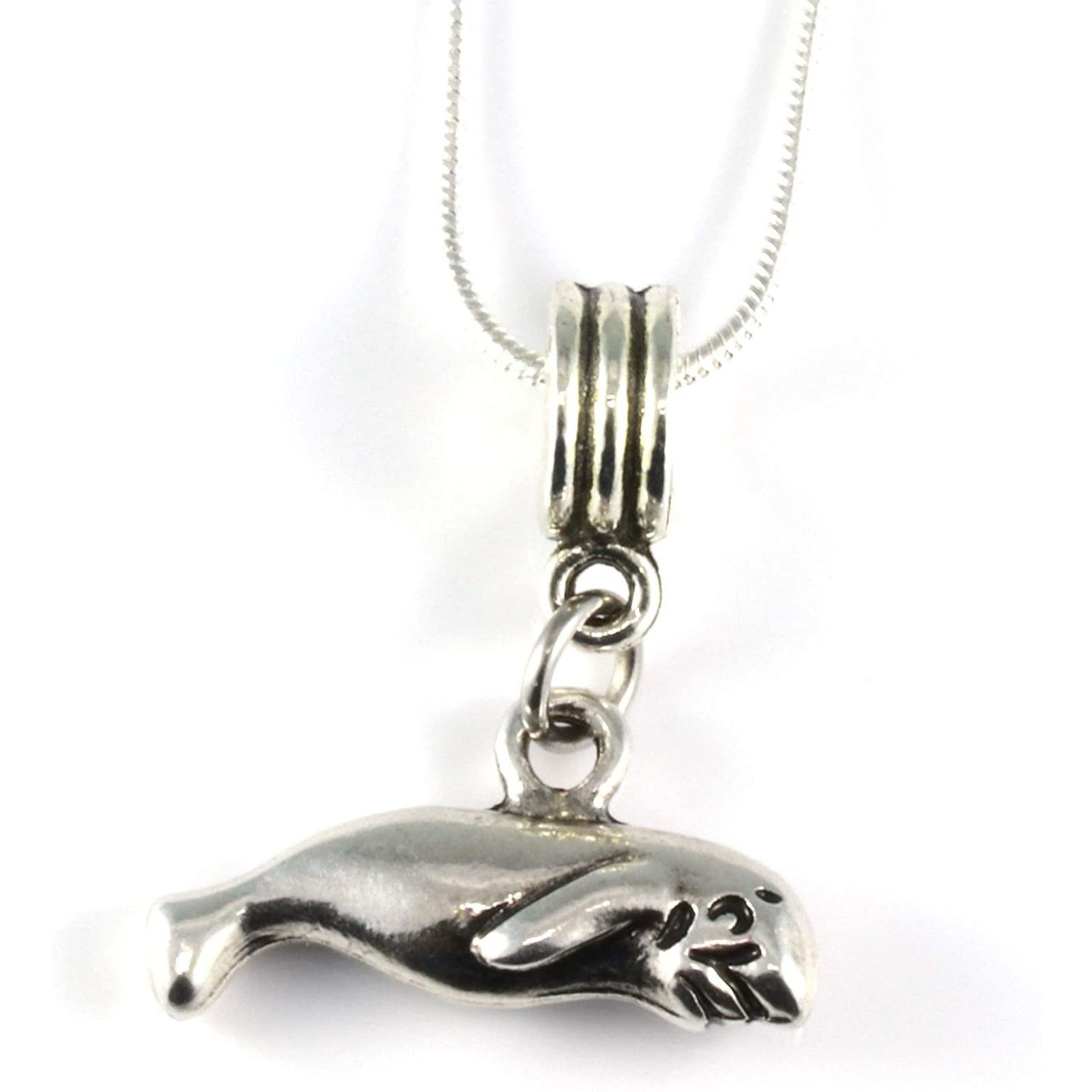 & Other Stories Manatee Charm Snake Chain Necklace - Ocean Sea Creature Size ONE SIZE - 3 Thumbnail