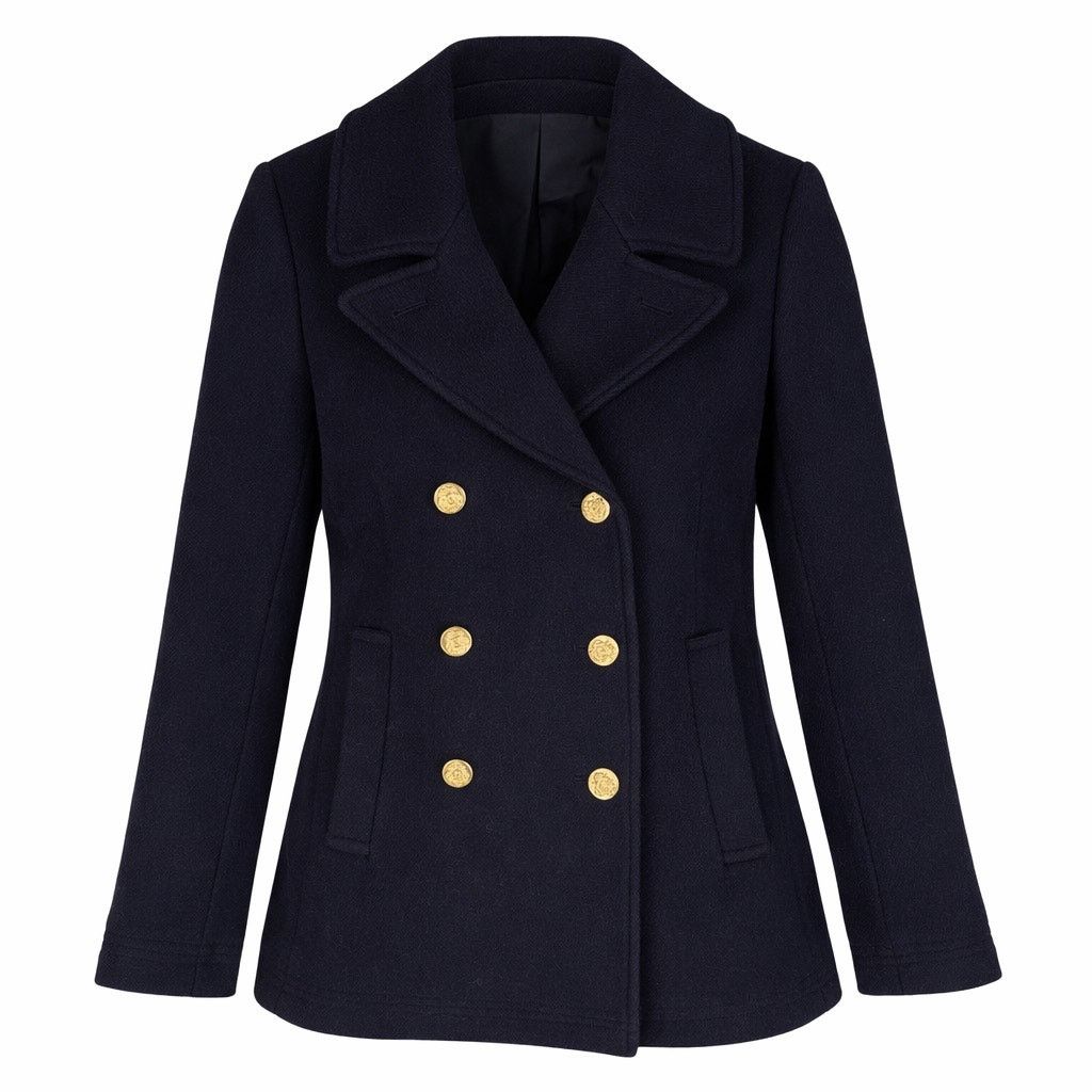 J.Crew J. Crew Wool Blend Double Breasted Short Coat Navy Size 2 Size XS / US 0-2 / IT 36-38 - 2 Thumbnail