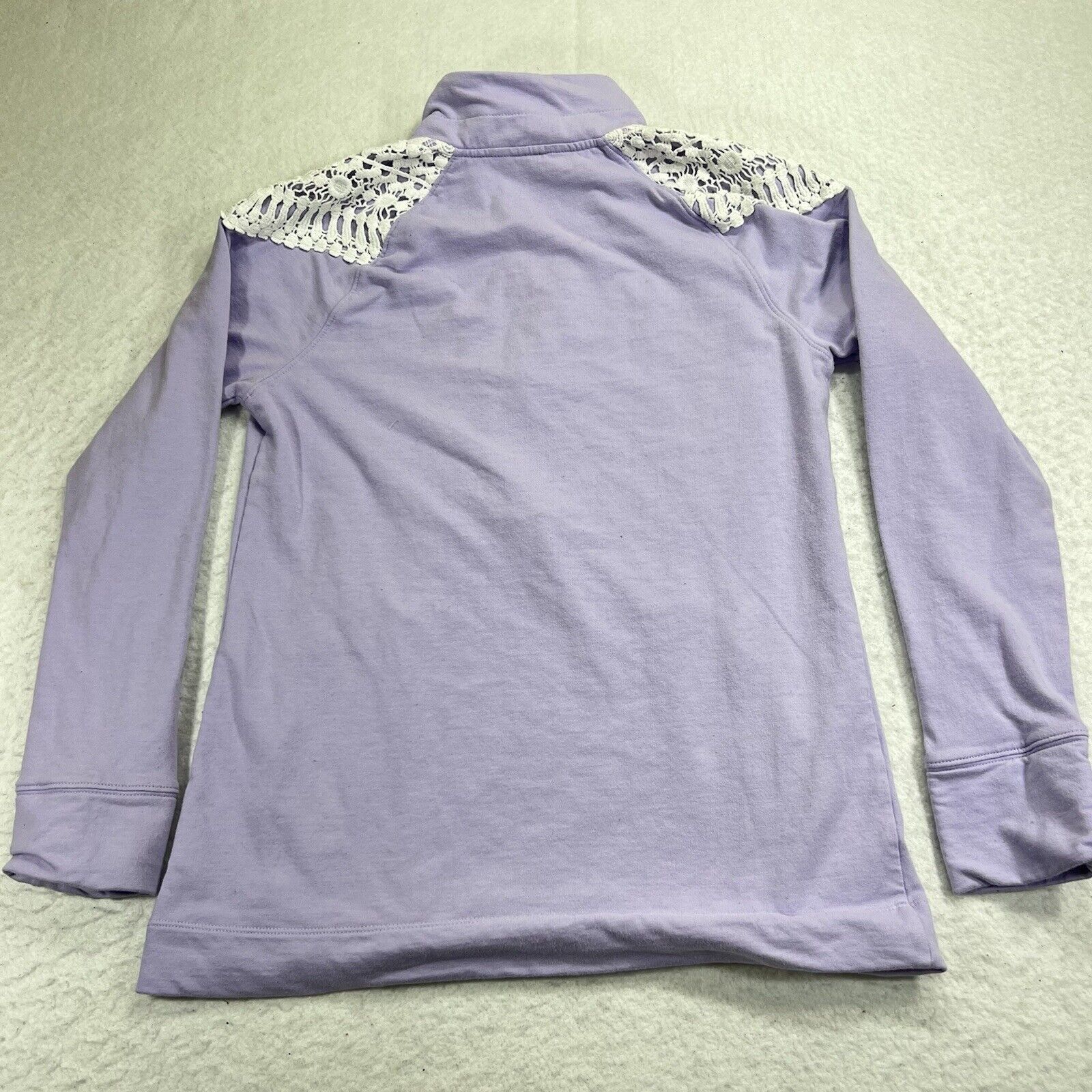 Lilly Pulitzer Lilly Pulitzer Purple 1/2 Zip Lightweight Sweatshirt Lace Size XS / US 0-2 / IT 36-38 - 9 Thumbnail