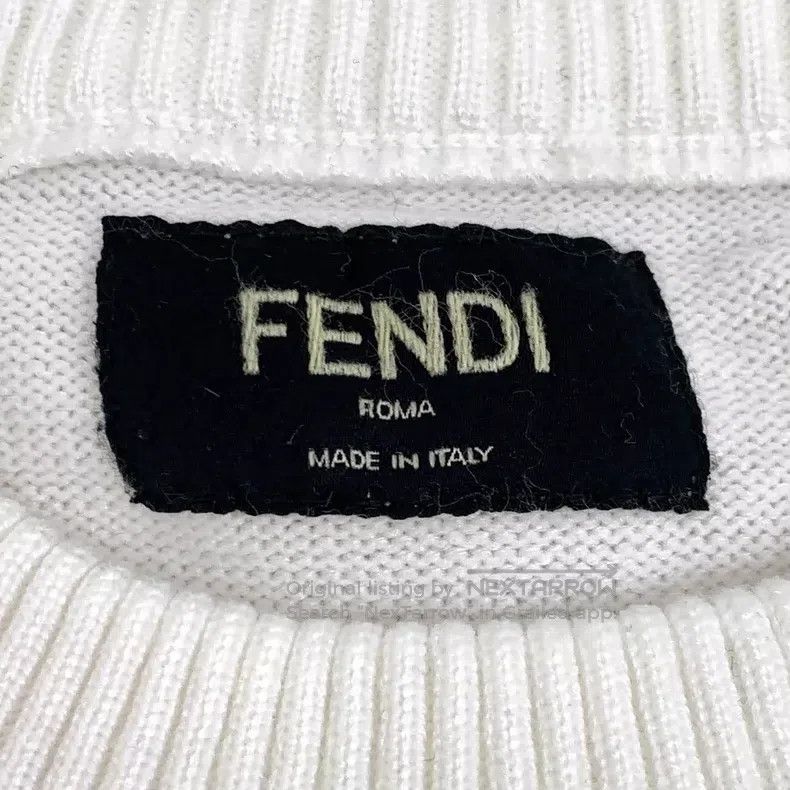 Fendi Fendi White Double F Metal Logo Merino Wool Crewneck Short Size US S / EU 44-46 / 1 - 5 Thumbnail