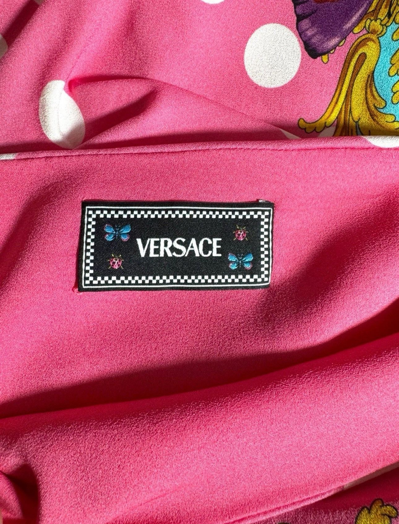 Versace Versace ruched polka-dot pencil skirt with baroque print Size 25" / US 0 / IT 36 - 6 Thumbnail