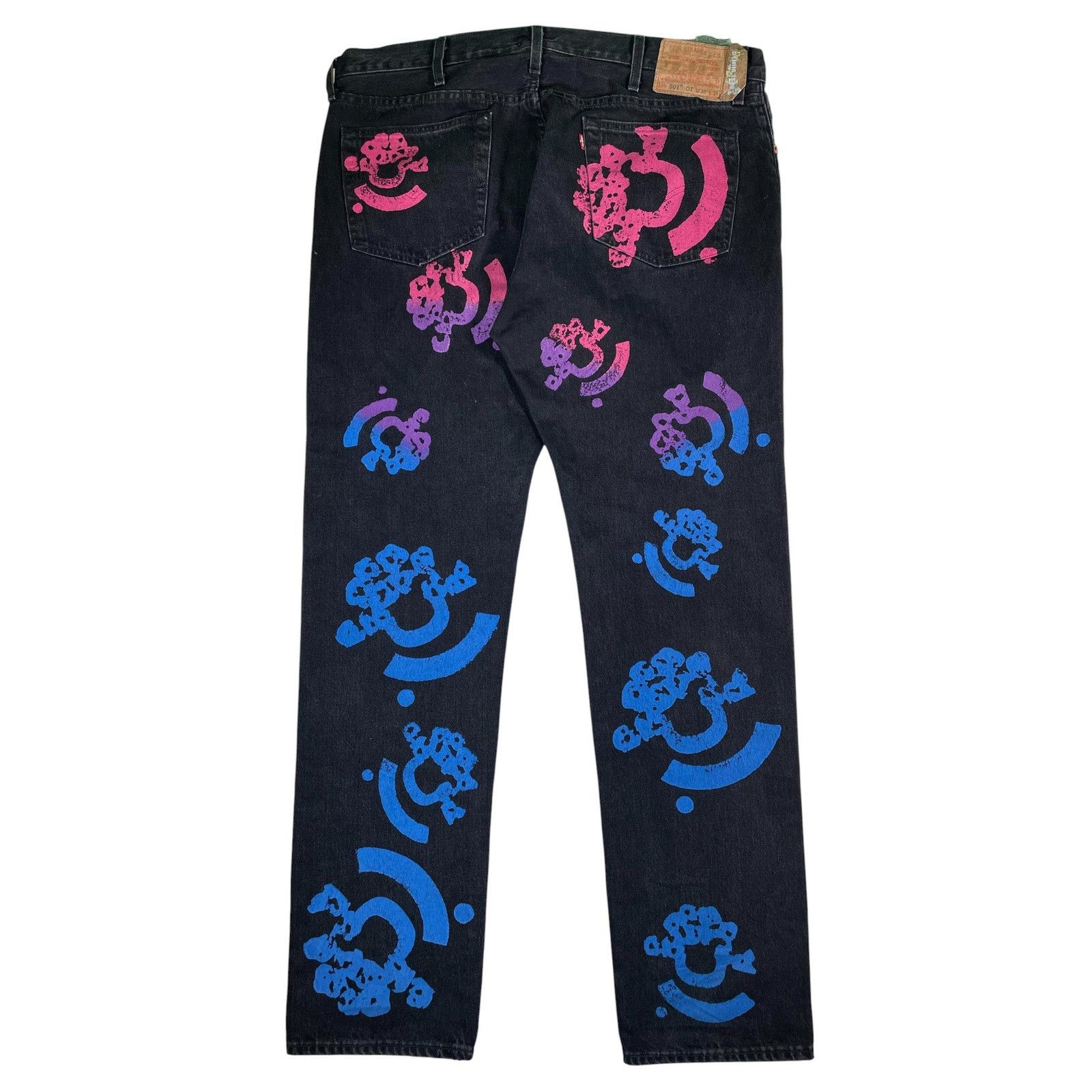 DENIM TEARS Denim Tears BSTROY Black, Pink & Blue Jeans Size US 38 / EU 54 - 2 Thumbnail