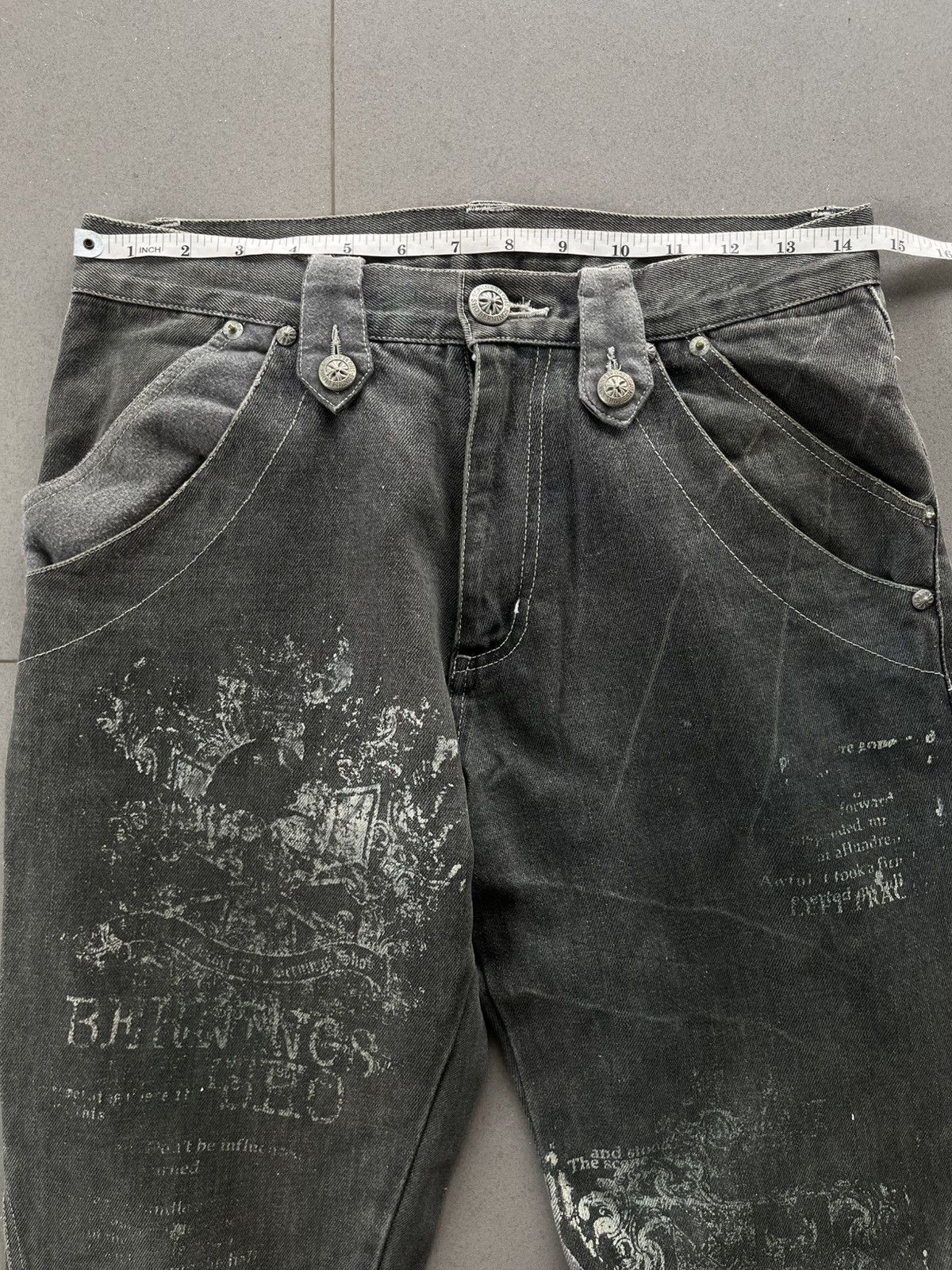 5351 POUR LES HOMMES JAPANESE BERNINGS SHO FLARE PANTS POEM GOTHIC DENIM VKEI Size US 30 / EU 46 - 14 Thumbnail