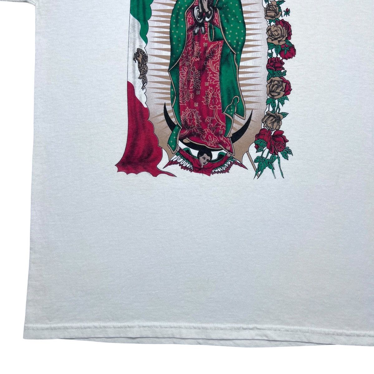 Jerzees Vintage 2000s Virgen De Guadalupe Virgin Mary Graphic Tee Size US L / EU 52-54 / 3 - 8 Thumbnail