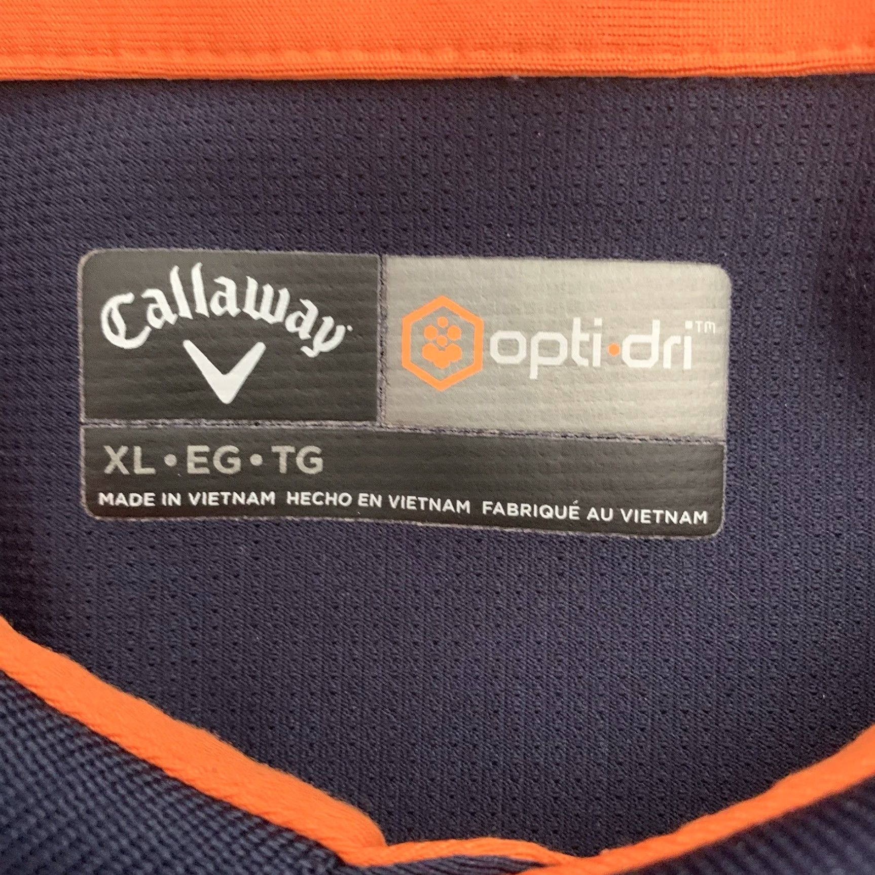 Callaway Callaway Golf Polo Mens XL Polo Short Sleeve Collared Moisture Wicking Navy Blue Orange Pullover Size US XL / EU 56 / 4 - 2 Thumbnail
