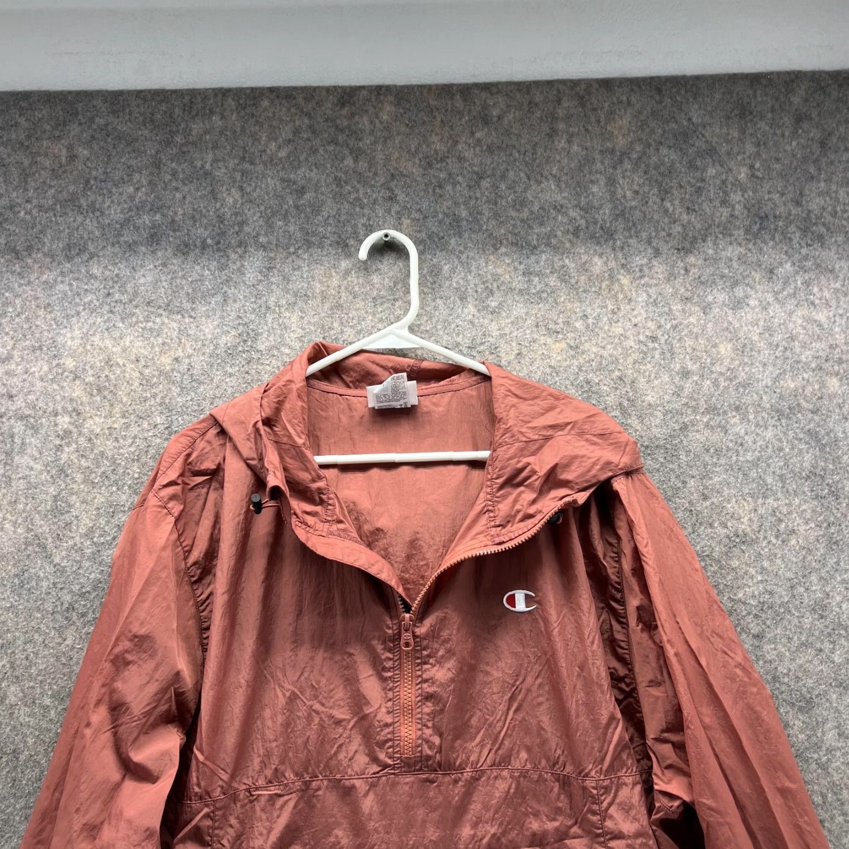Champion VINTAGE Champion Jacket Anorak Hooded Windbreaker Sweatshirt 1/4 Zip Brown Large Men Size US L / EU 52-54 / 3 - 2 Thumbnail