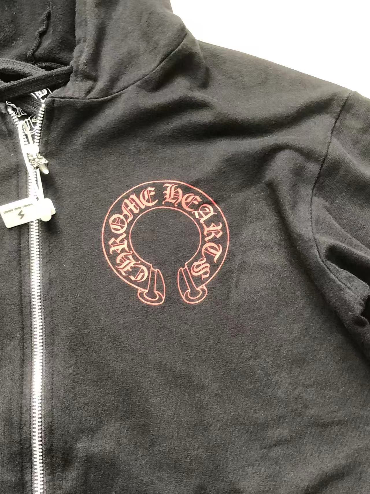 Chrome Hearts Chrome Hearts Red Horseshoe Logo Zip Up Hoodie Size M / US 6-8 / IT 42-44 - 8 Thumbnail