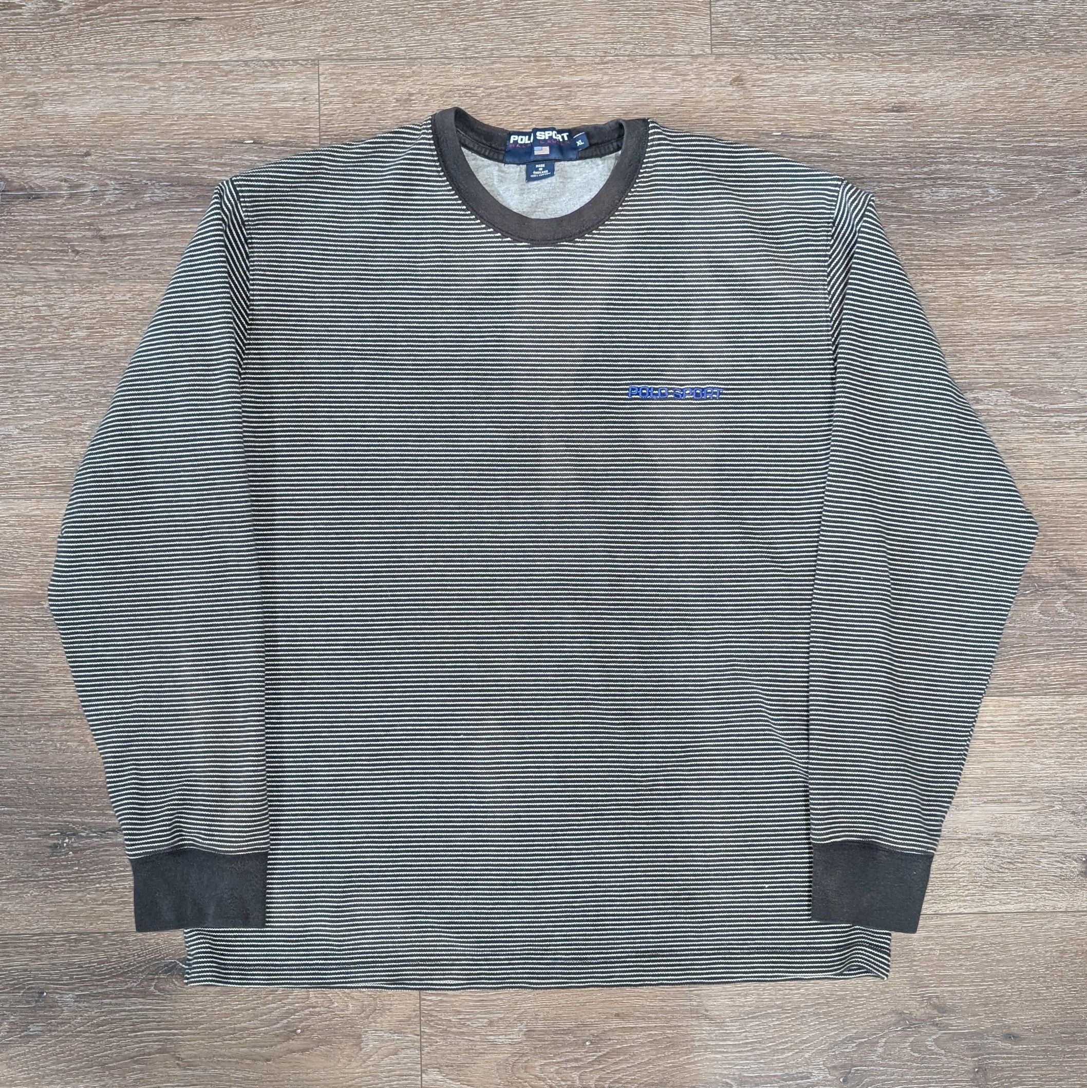Polo Ralph Lauren × Ralph Lauren Vintage Polo Sport striped crew neck sweatshirt - SIZE XL Size US XL / EU 56 / 4 - 1 Thumbnail