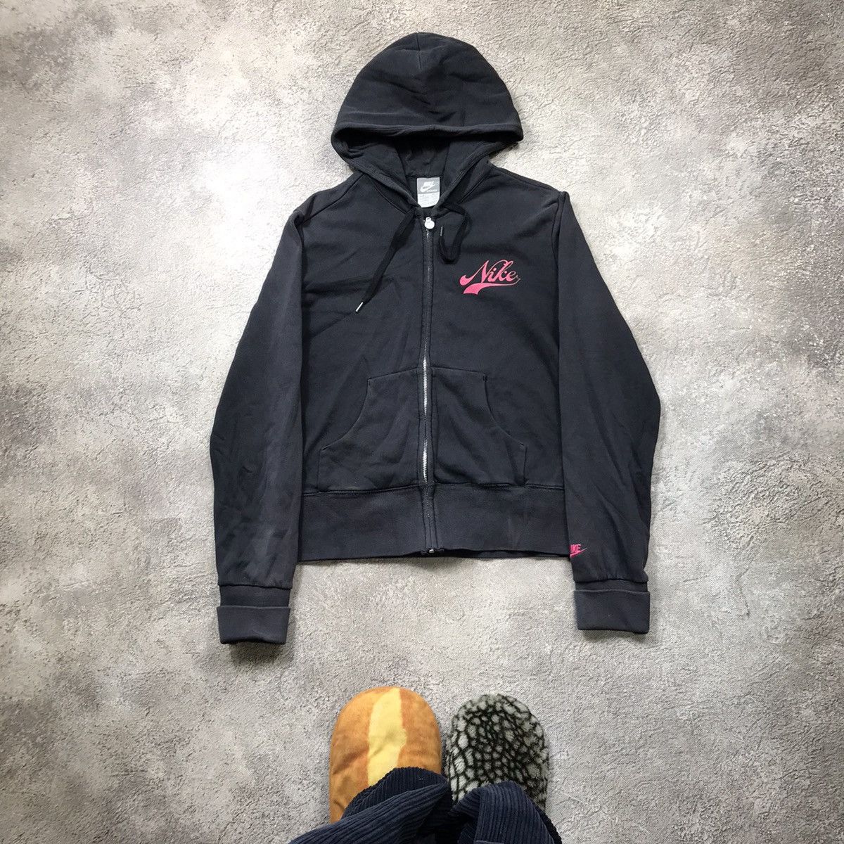 Vintage Vintage Nike Swoosh Zip Hoodie Y2K Streetwear Black Logo M Size M / US 6-8 / IT 42-44 - 1 Thumbnail