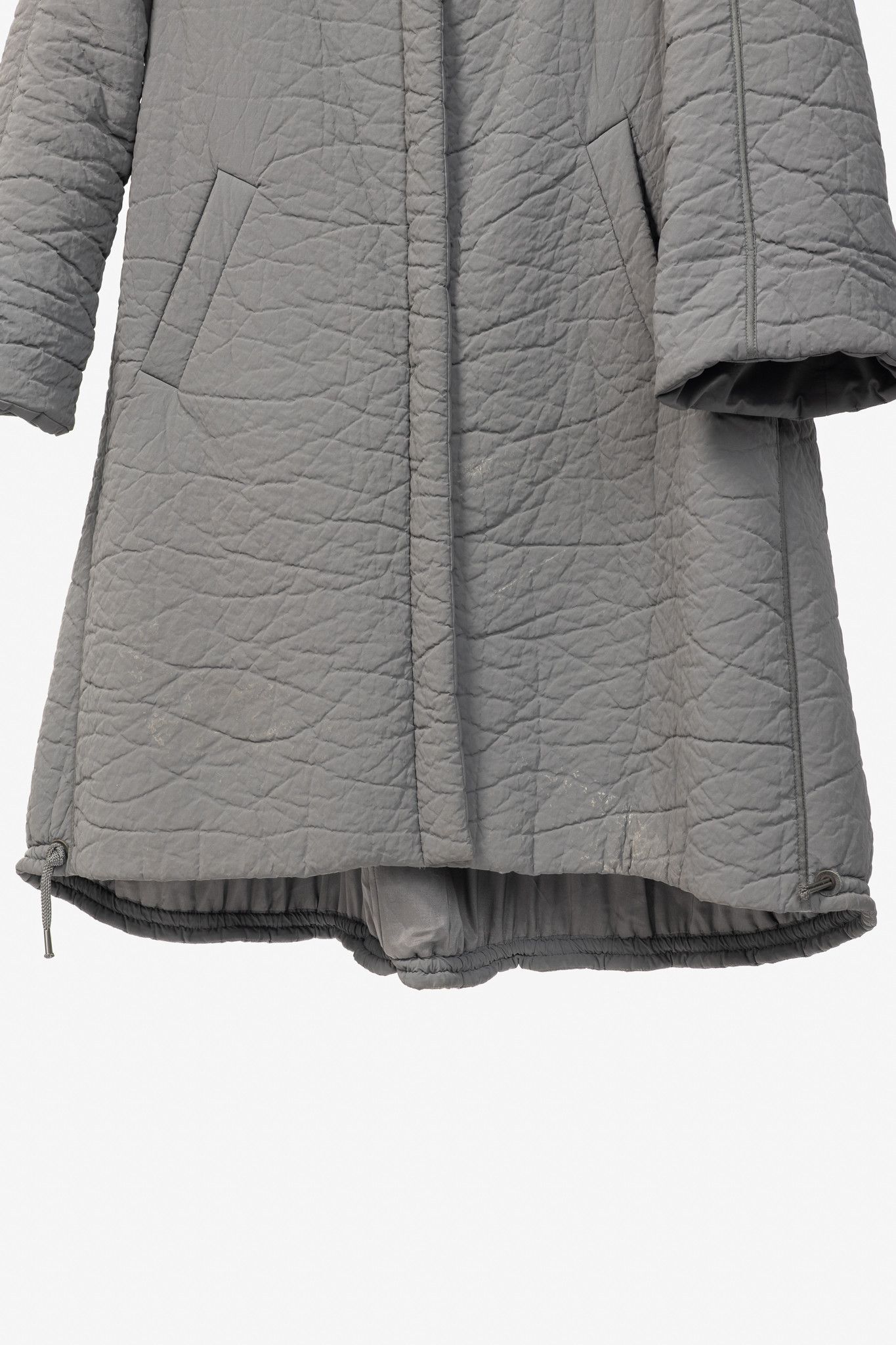 Annette Gortz Annette Gortz AW14 Clyde Grey Waxed Pebble-Texture Coat Size XL / US 12-14 / IT 48-50 - 6 Thumbnail