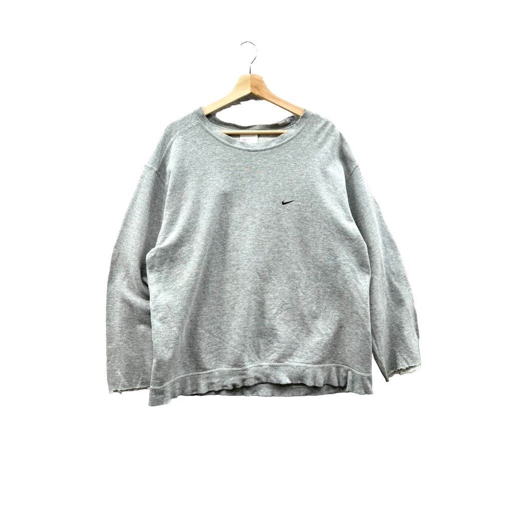Nike × Vintage 1990's Nike Distressed Embroidered Swoosh Crewneck Size US L / EU 52-54 / 3 - 1 Thumbnail
