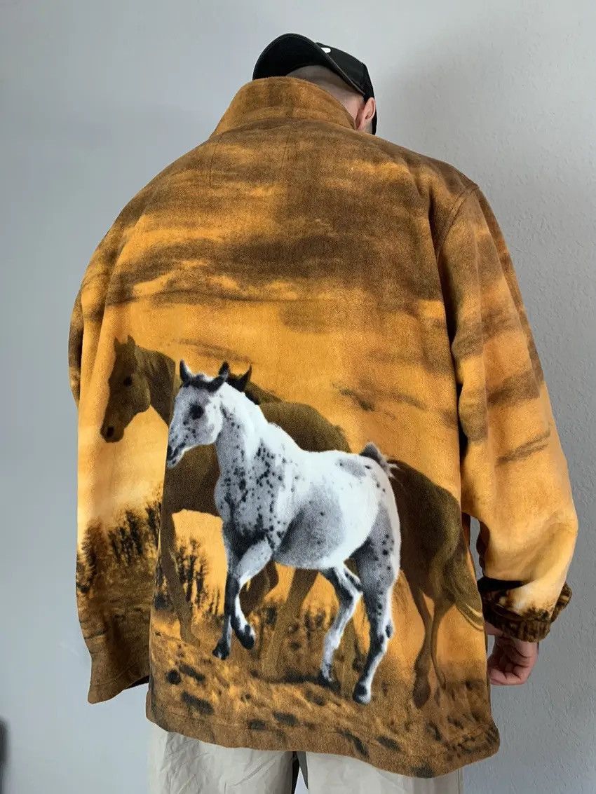 Japanese Brand Vintage Black Fullprint Wolf Zip Animals Fleece Jacket Size US XXL / EU 58 / 5 - 3 Thumbnail
