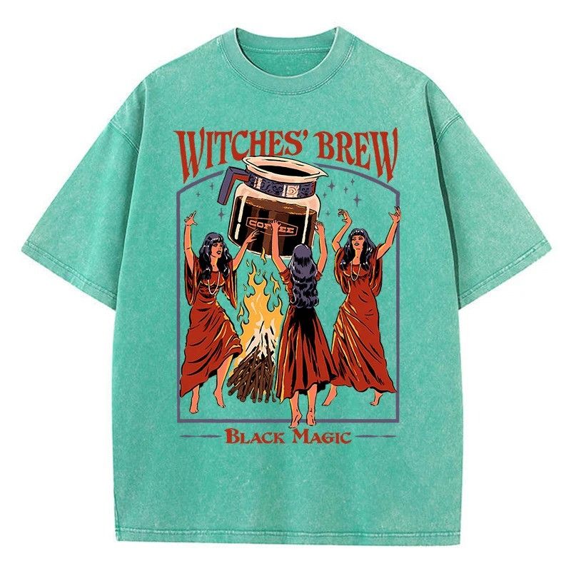 Vintage Witches Brew Graphic Tee Retro Washed Size US XL / EU 56 / 4 - 2 Thumbnail