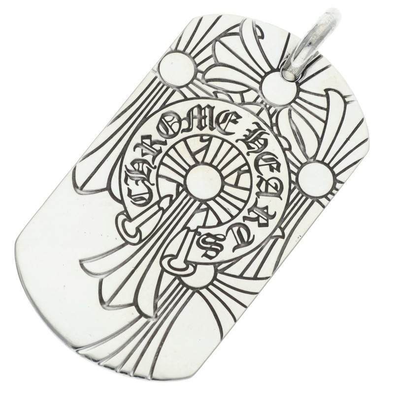 Chrome Hearts Chrome Hearts Silver Dog Tag Necklace God Bless Size ONE SIZE - 1 Thumbnail
