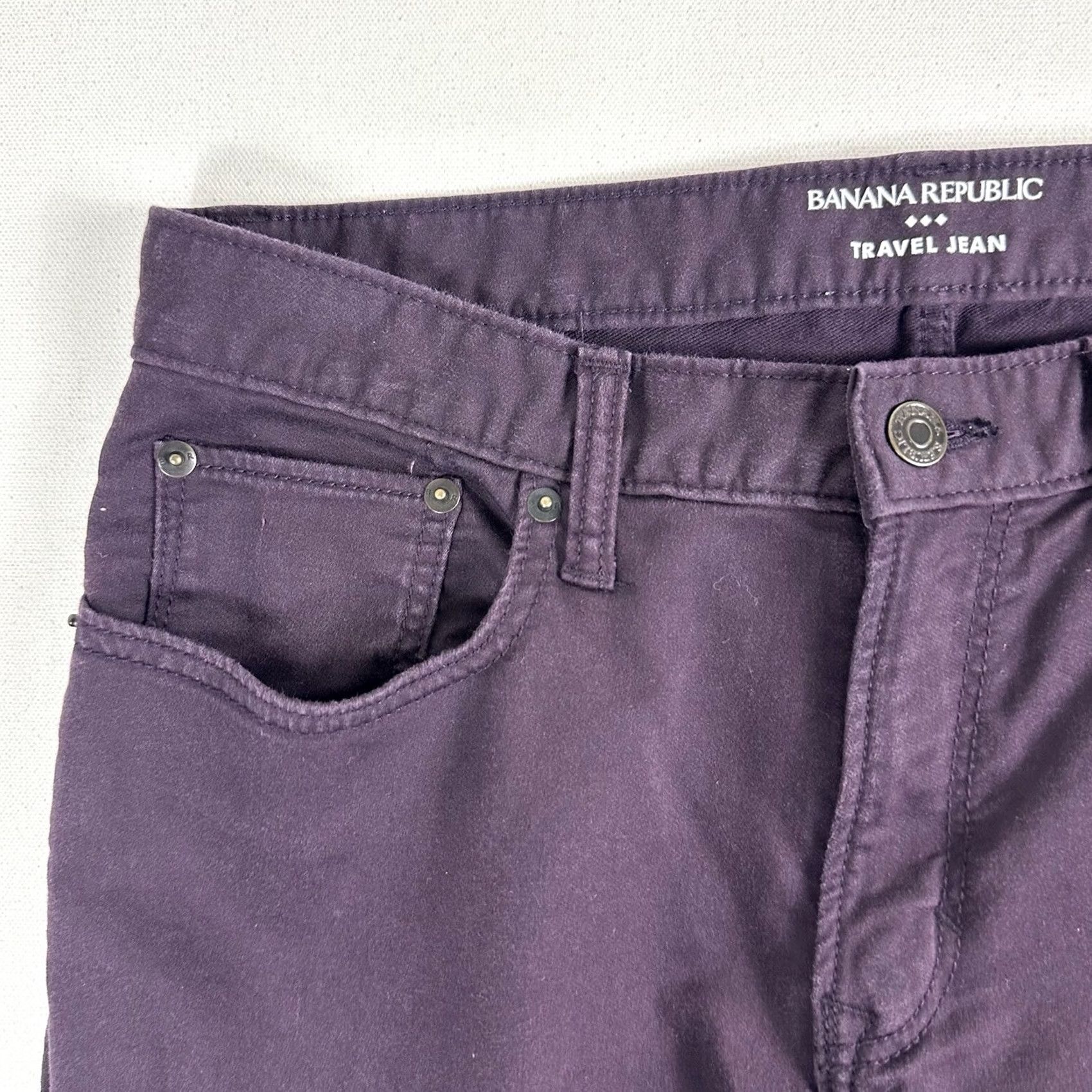 Banana Republic Banana Republic Travel Pants Mens 31x30 Purple Stretch Slim Fit Preppy Traveler Shirt? Size US 31 - 4 Thumbnail