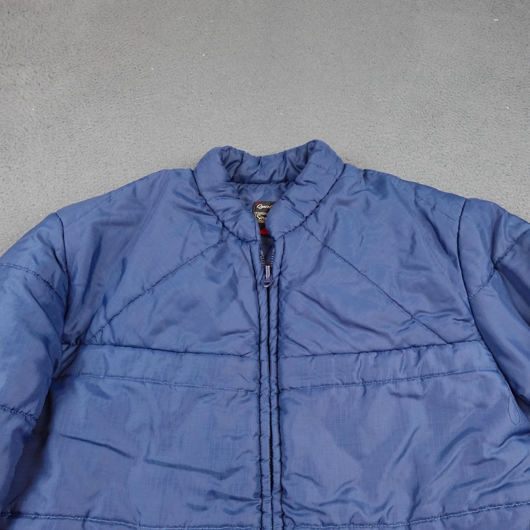 Sears VINTAGE Sears The Mens Store Jacket Mens Large Blue Quilted Puffer Full Zip Size US L / EU 52-54 / 3 - 4 Thumbnail