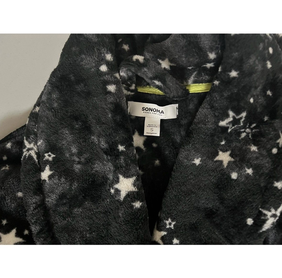Sonoma Black Stars Galaxy Plush Belted Robe Bathrobe Size S💫✨ #robe Size S / US 4 / IT 40 - 4 Thumbnail