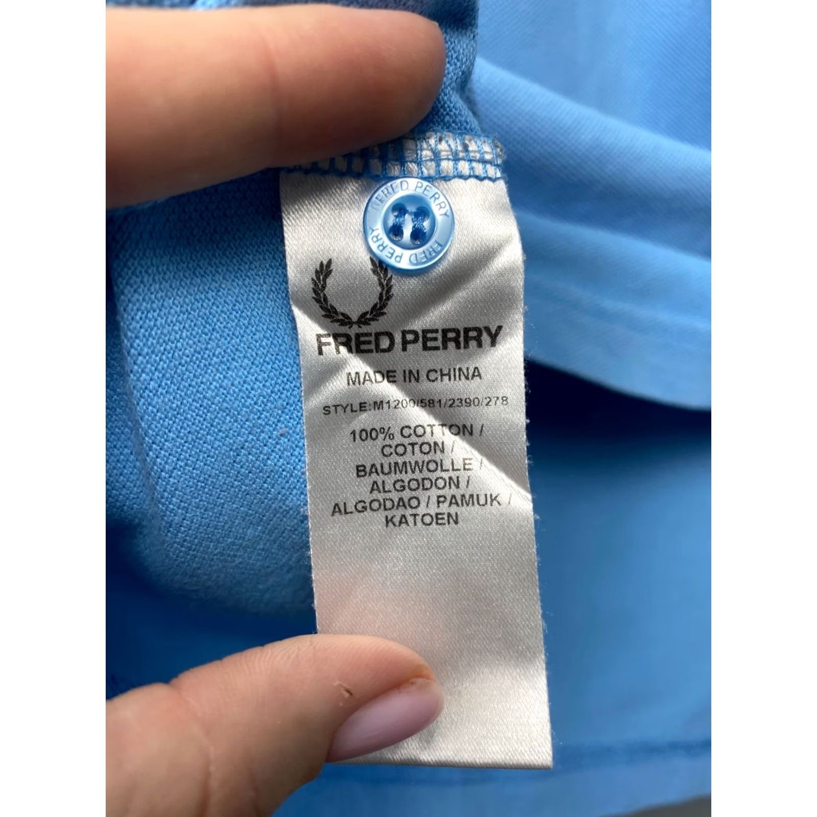 Fred Perry VINTAGE Fred Perry Shirt Mens L Blue Polo Size Size US L / EU 52-54 / 3 - 6 Thumbnail