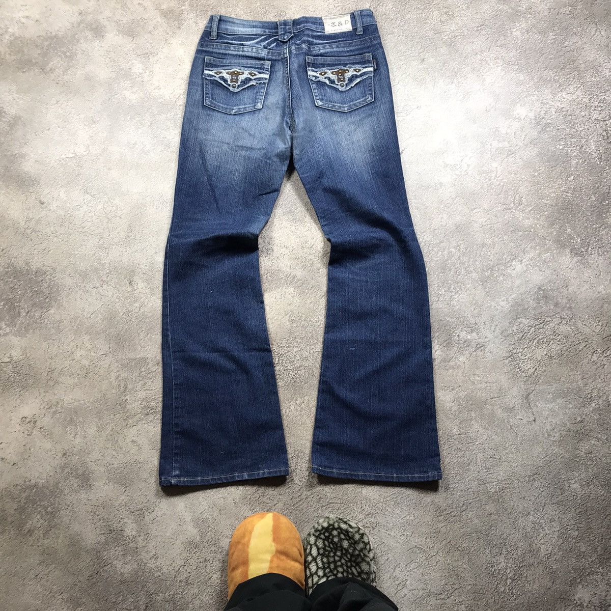 Vintage Vintage 90s Faded Distressed Baggy Wide Leg Jeans Grunge 29 Size 29" - 4 Thumbnail