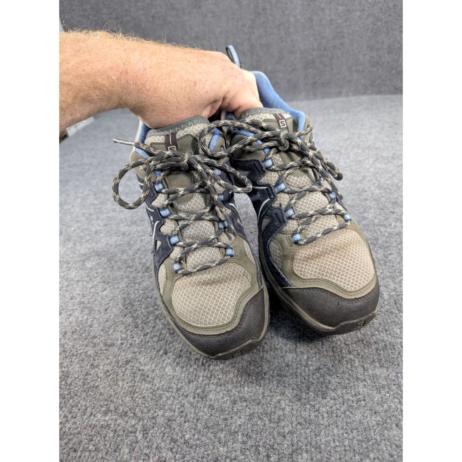 Salomon Salomon Ellipse 2 Aero Hiking Boots Women's Size US 10 Gray Black Blue Size US 10 / IT 40 - 4 Thumbnail