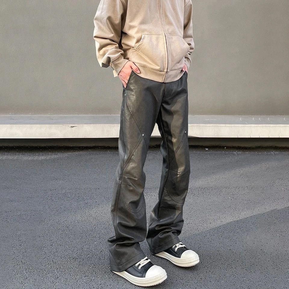 image of Faux Leather Pants in Black, Men's (Size 28)