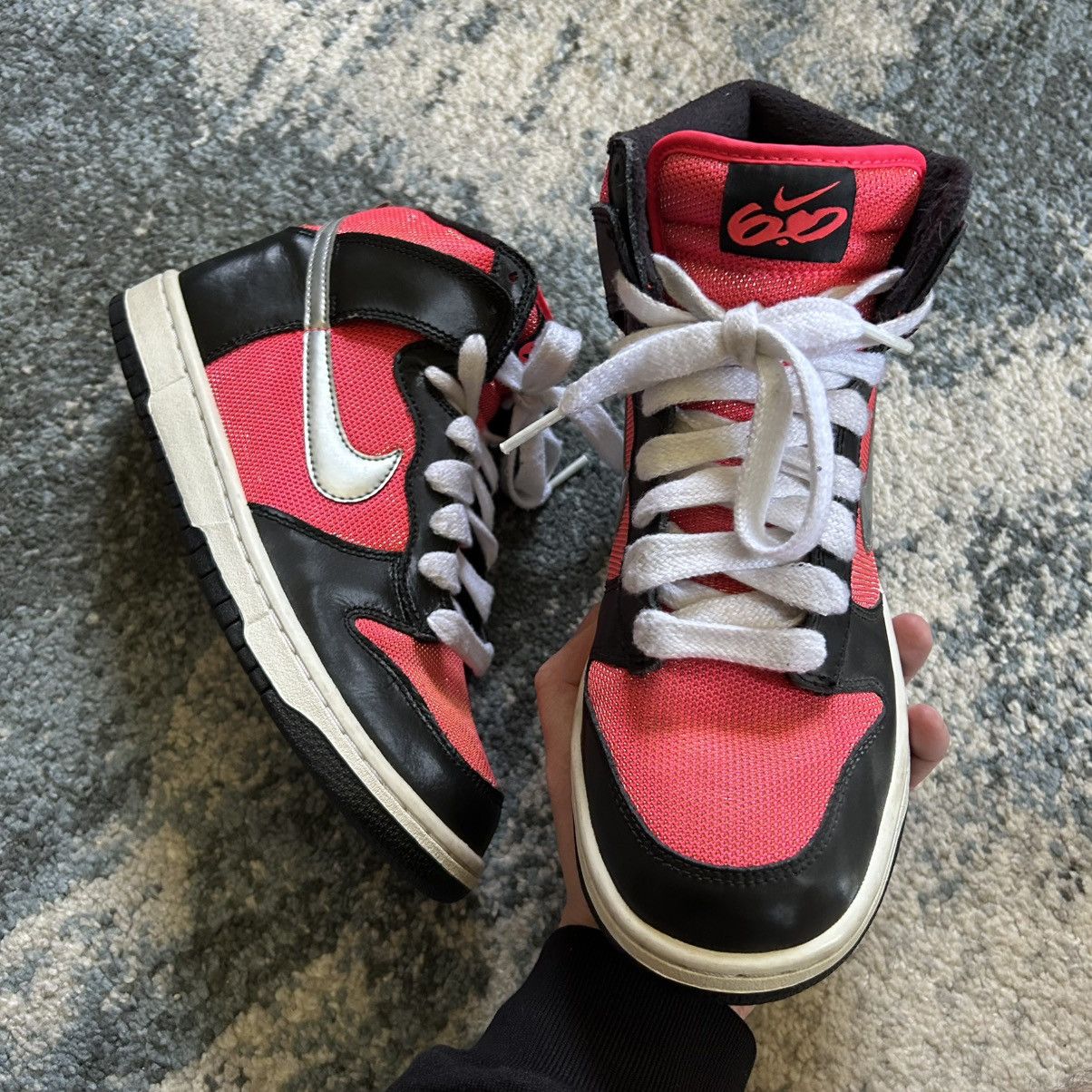 Nike × Vintage 342257-605 2011 NiKE 6.0 DUNK Hi BLACK SATiN HOT PiNK CANVAS Size US 9 / IT 39 - 4 Thumbnail