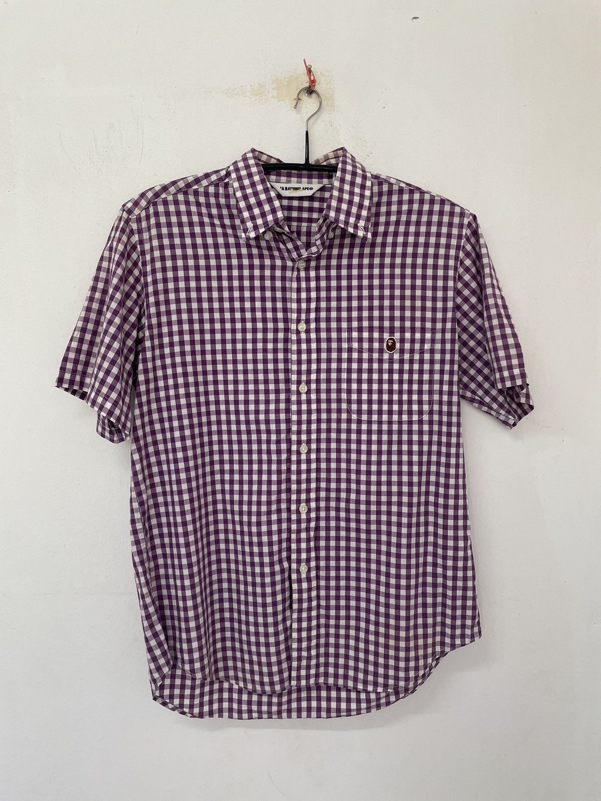Bape GINGHAM CHECK BD S/S SHIRT Size US M / EU 48-50 / 2 - 1 Thumbnail