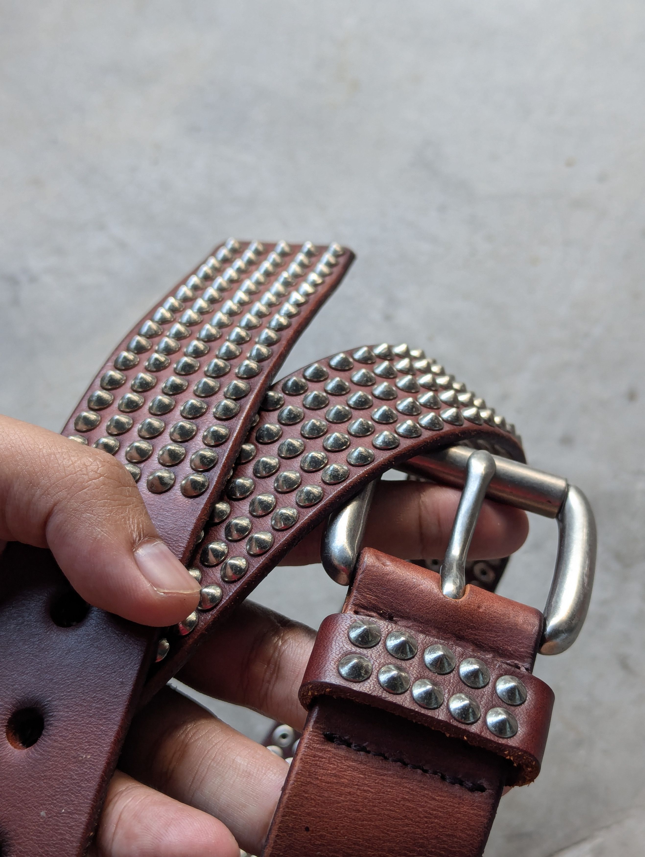 Hollywood Trading Company HTC Hollywood Trading Company Spiked Studded Leather Belt Size 40 - 13 Thumbnail
