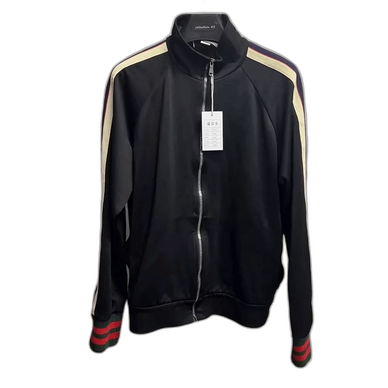 Gucci Gucci Black Striped Zipper Jacket Size L Size US L / EU 52-54 / 3 - 1 Thumbnail