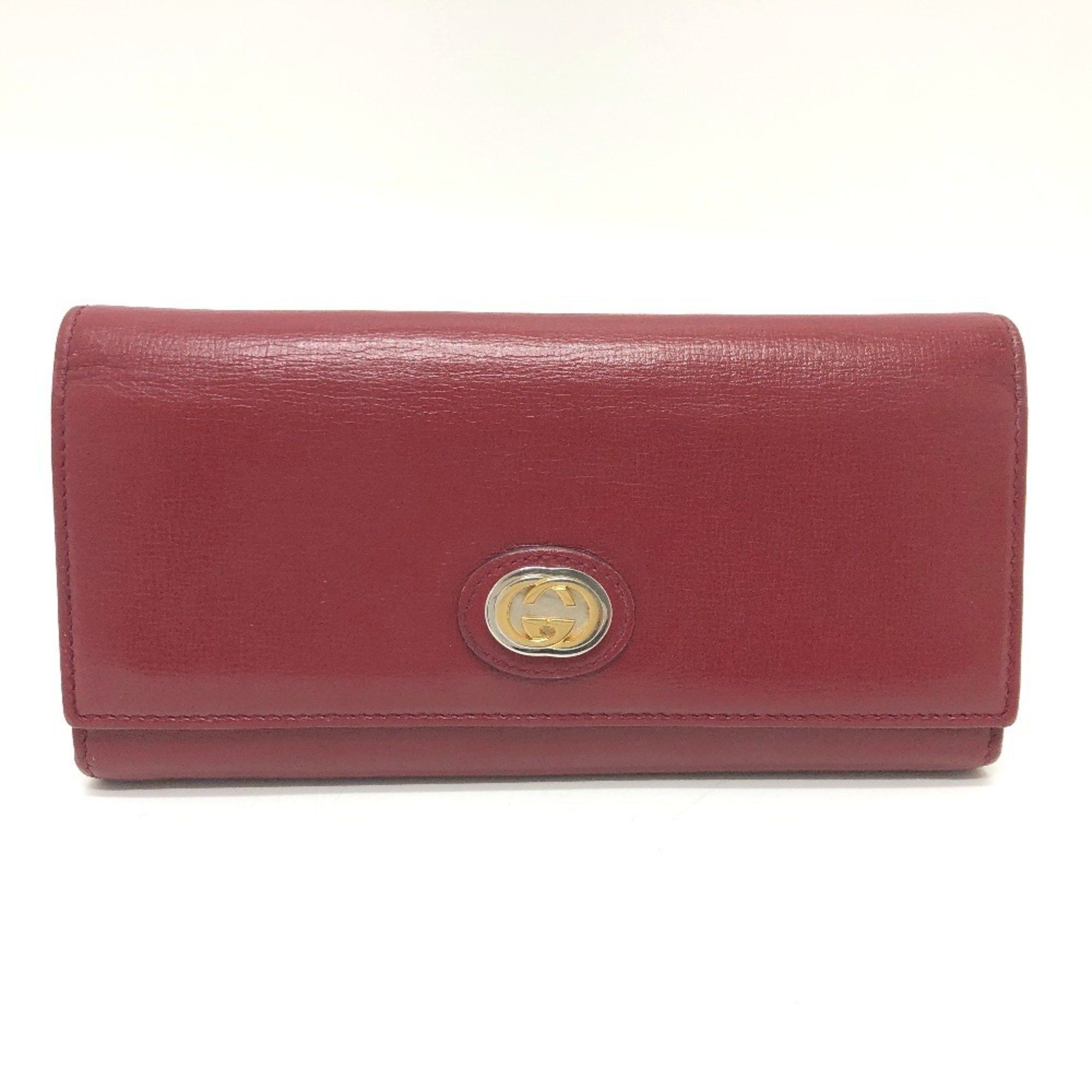 Gucci GUCCI Marina Interlocking G Long Wallet, 598531, Leather, Bifold Women's, Red Size ONE SIZE - 1 Thumbnail