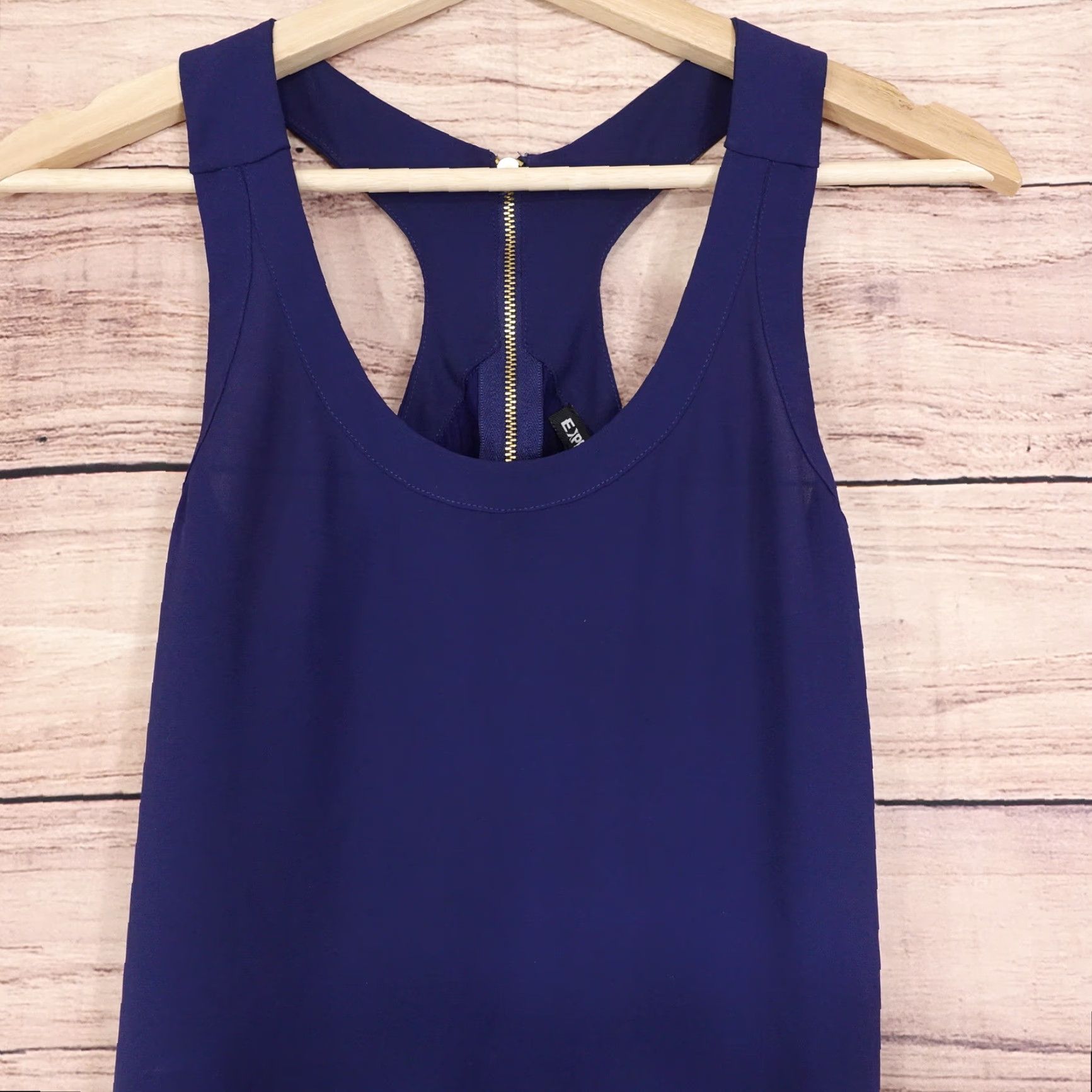 Express EXPRESS Sleeveless Blue Blouse Top Women's XS Regular Fit Casual Size XS / US 0-2 / IT 36-38 - 2 Thumbnail