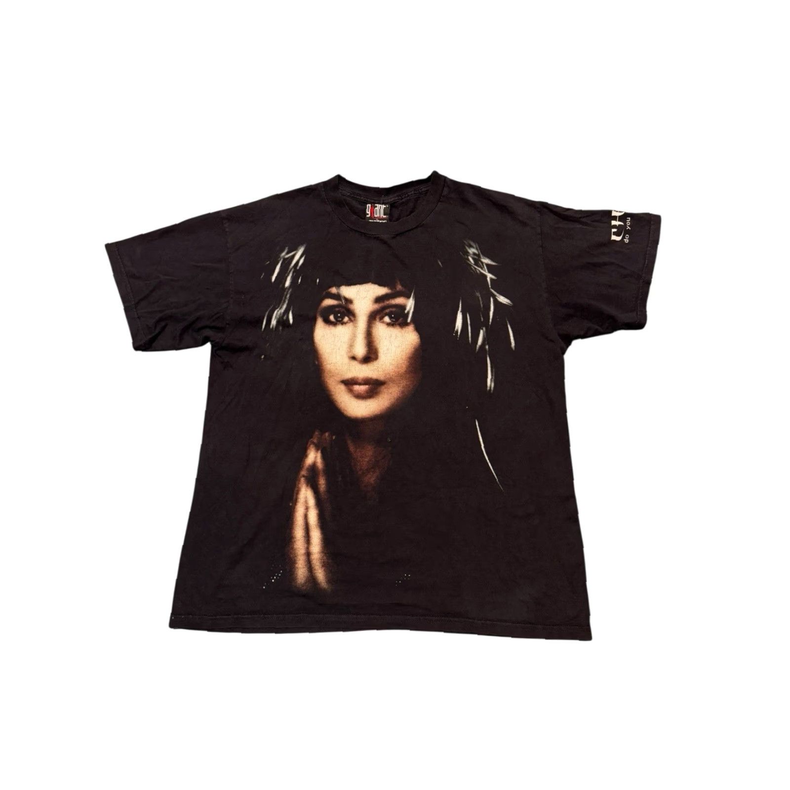 Vintage VINTAGE Cher T Shirt Giant L Adult 90s Do You Believe Tour Logo Graphic Print Black Cotton Short Sleeve Crew Neck Men Mens Retro Band Concert Size US L / EU 52-54 / 3 - 3 Thumbnail