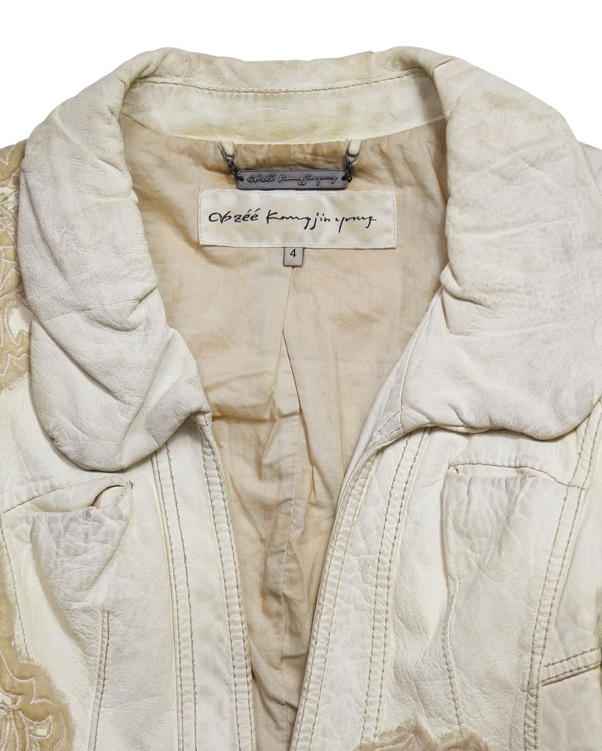 Vintage SS2002 OBZÉE KANG JIN YOUNG LEATHER JACKET Size S / US 4 / IT 40 - 3 Thumbnail