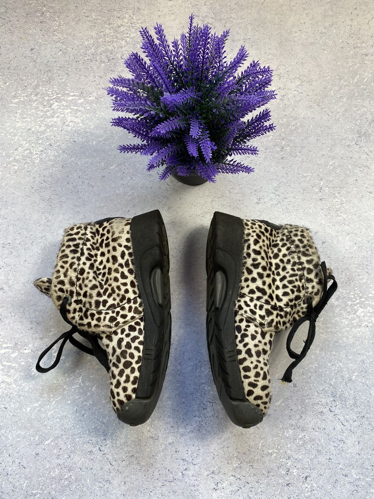 If Six Was Nine Vintage Y2K Bumper Pony Fur Leopard Lace Up Boots Size US 6 / IT 36 - 4 Thumbnail
