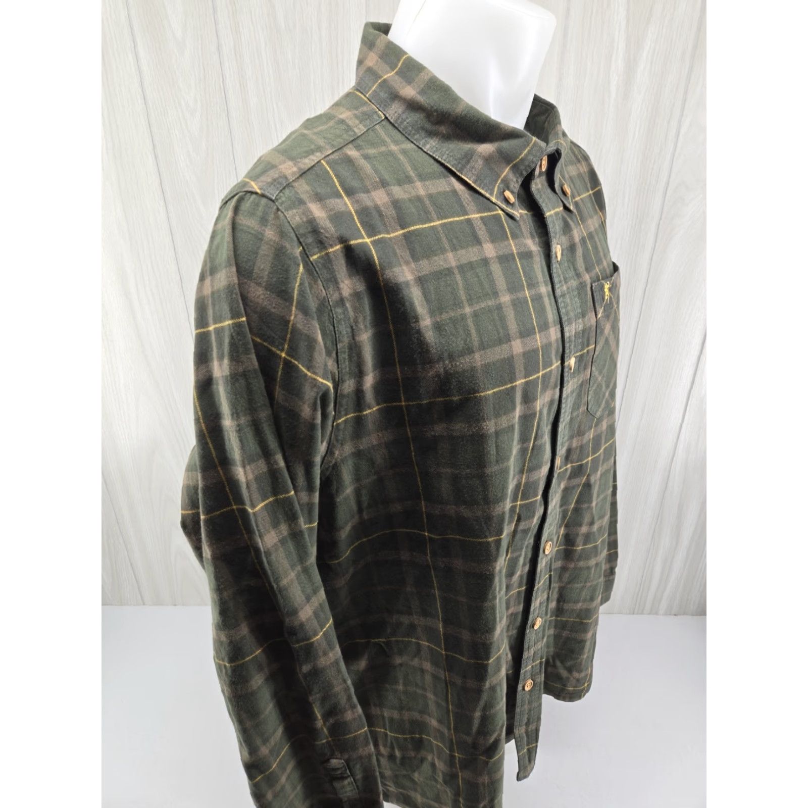Vintage Browning Hunting Shirt Button-Down Plaid Green XL Mens Button Up Collared Long Sleeve Size US XL / EU 56 / 4 - 7 Thumbnail