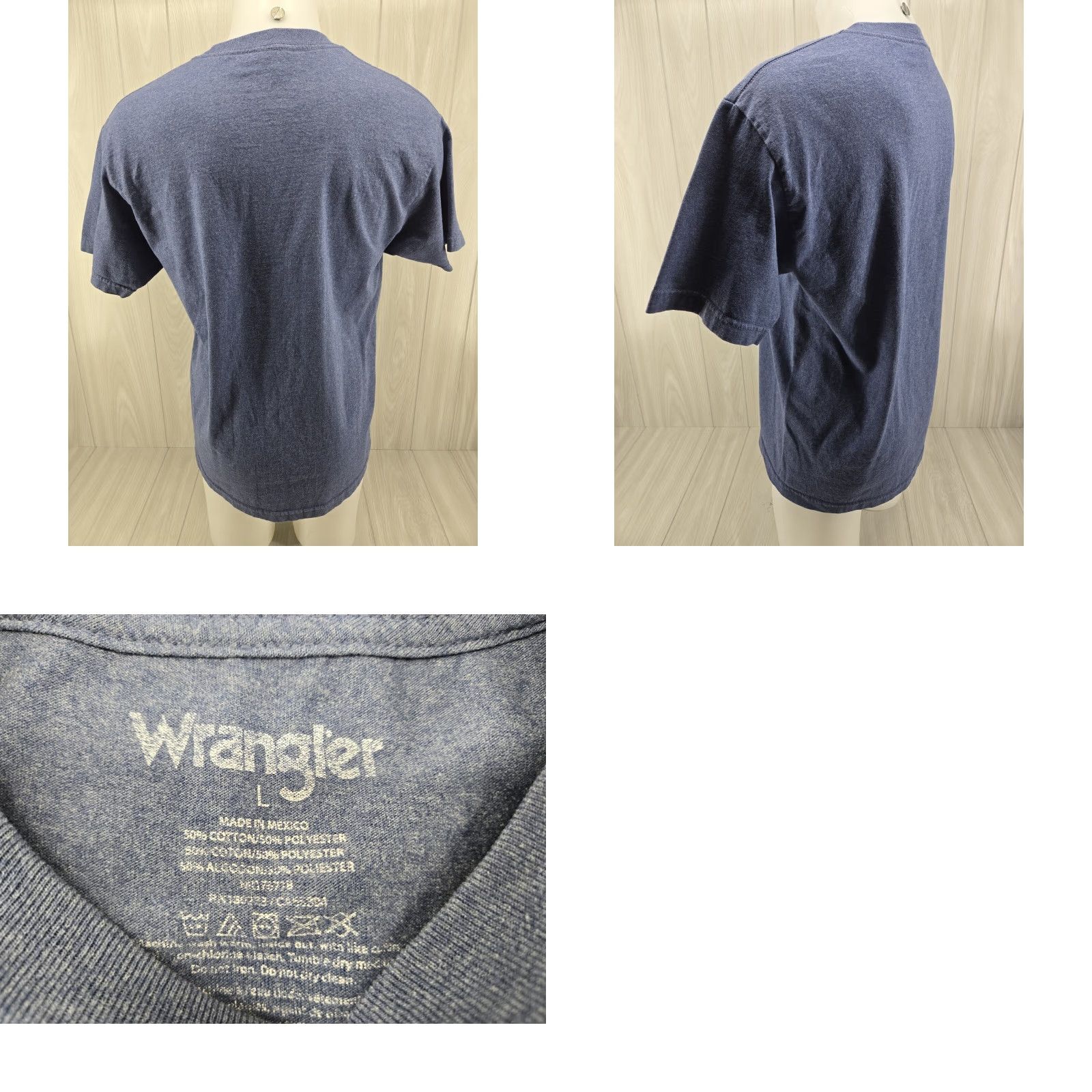Wrangler Wrangler Shirt Mens Large Blue Short Sleeve American Flag Crew T Shirt Tee Size US L / EU 52-54 / 3 - 8 Thumbnail