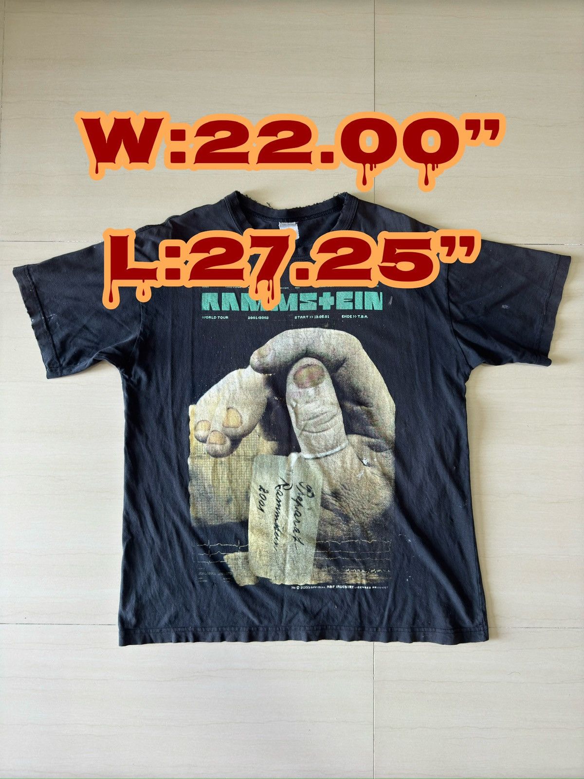 Band Tees × Vintage 2003 Rammstein World Tour 2001/2002 Mutter 00s Vintage Shirt Size US L / EU 52-54 / 3 - 1 Thumbnail