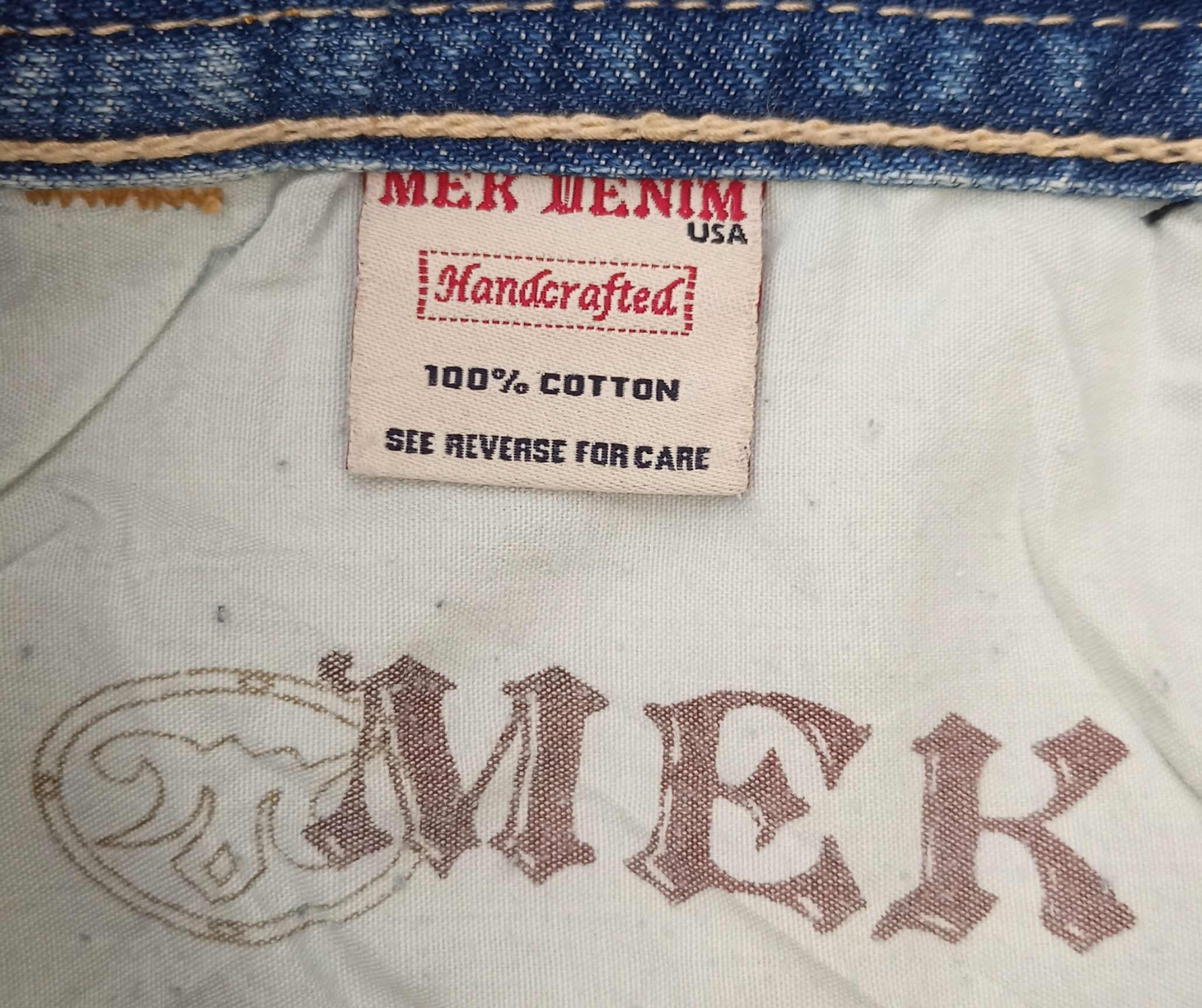 Mek Denim Vintage Mek Denim Distressed Sun Faded Jeans Size US 33 - 16 Thumbnail