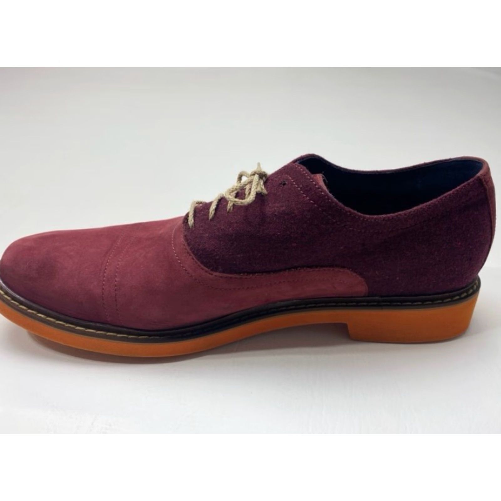 Cole Haan Cole Haan Harrison Nubuck Leather Wool Oxfords Orange Soles Men's 13M Oxblood Size US 12 / EU 45 - 7 Thumbnail