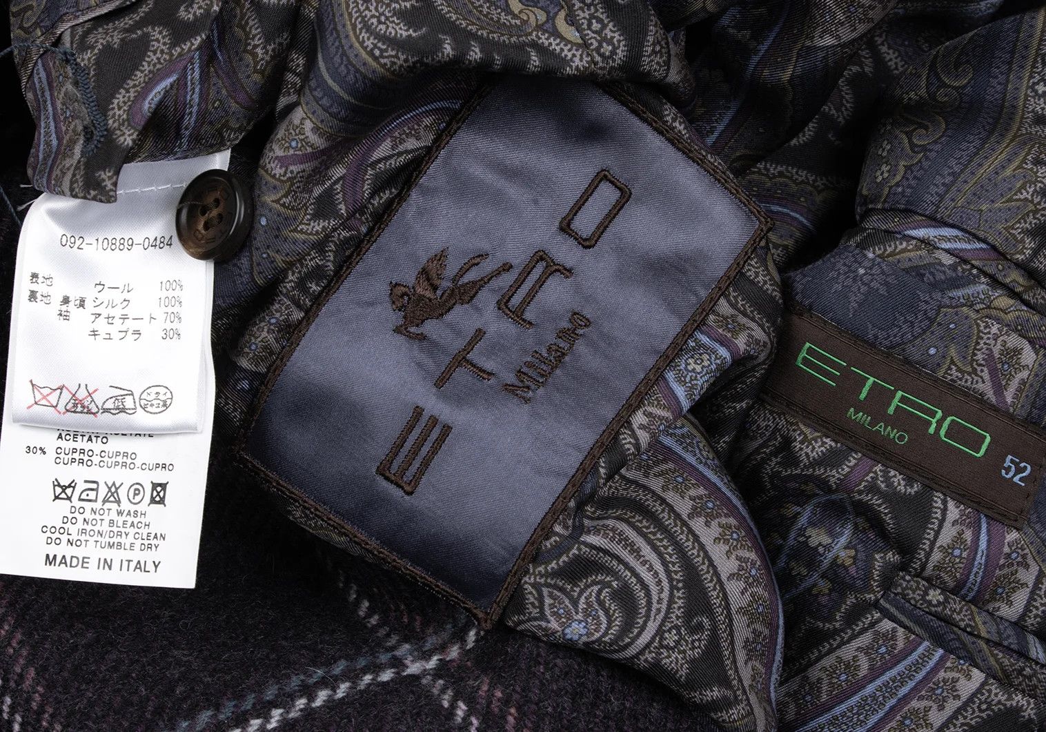 Etro Wool Check Jacket in Purple Size 52 Size US L / EU 52-54 / 3 - 18 Thumbnail