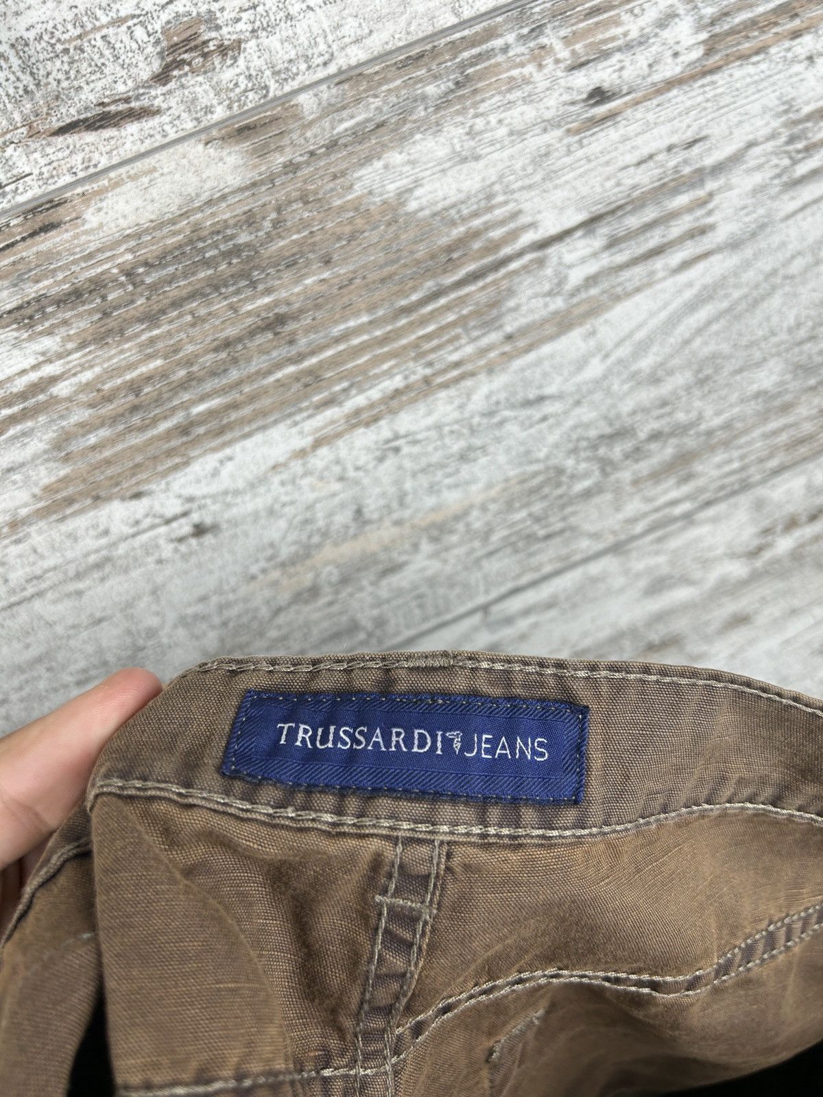 Trussardi × Vintage Mens Vintage Trussardi jeans trousers pants denim brown rare Size US 33 - 14 Thumbnail