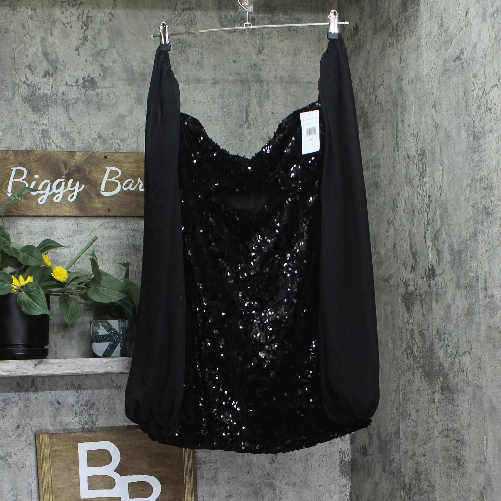 Other Nwt Blondie Nites Balloon-sleeve Mini Dress 4974bn Black 17 Size M / US 6-8 / IT 42-44 - 1 Thumbnail